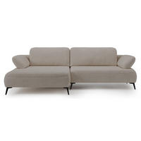 ECKSOFA Avolla Beige links - Beige/Schwarz, Textil/Metall (284/186cm) - Selsey
