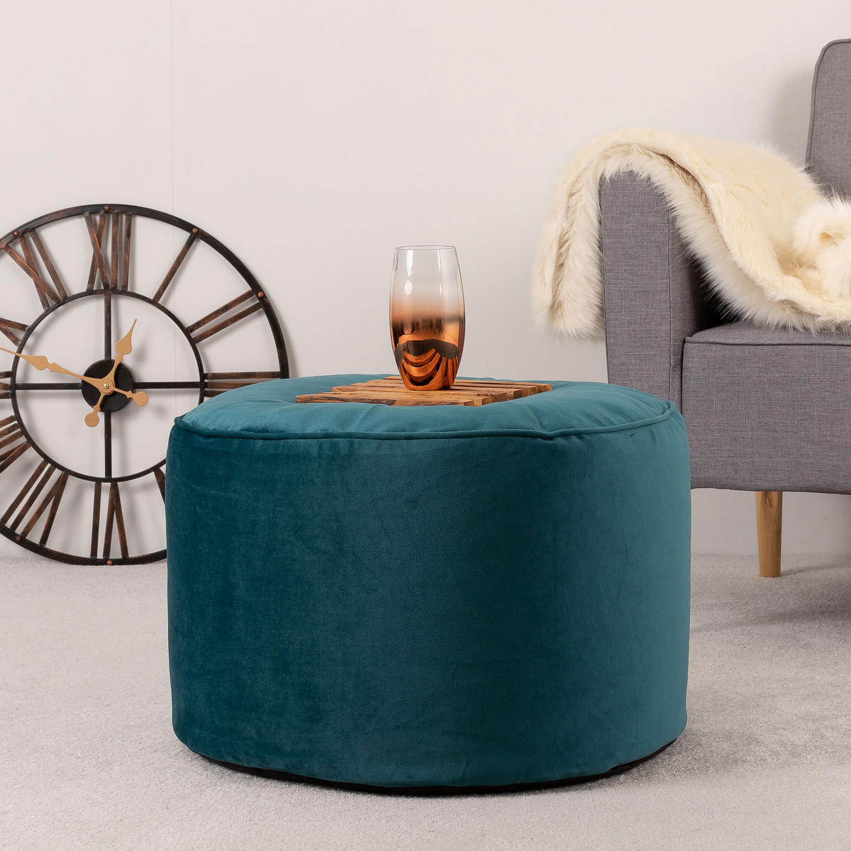 SITZPOUF Rund Milano - Grün, Kunststoff (55/35/55cm) - icon