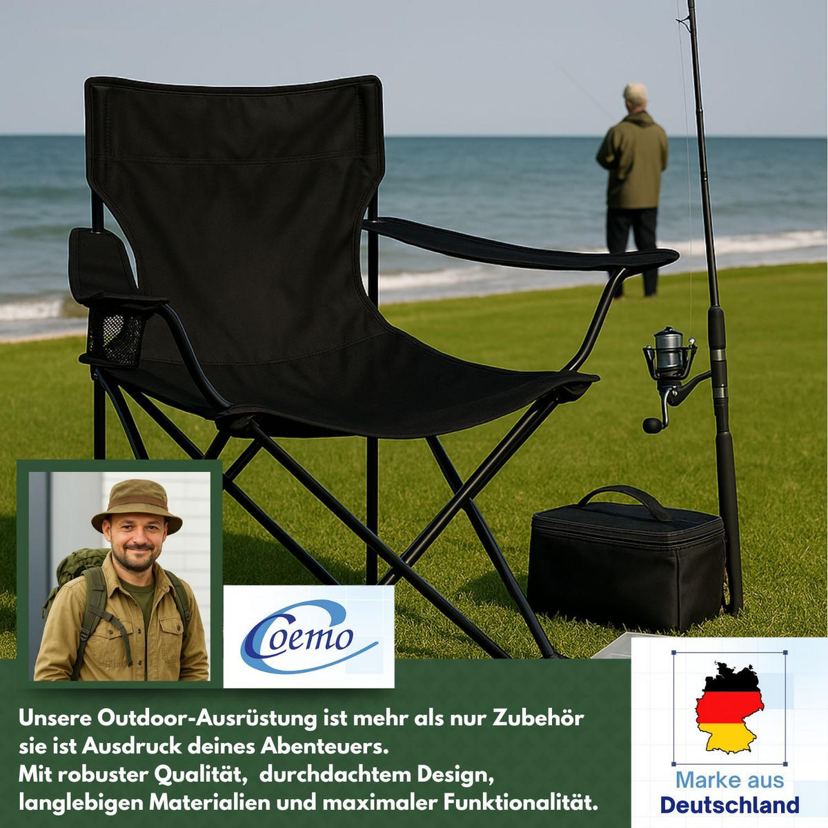 CAMPINGSTUHL FALTBAR 4er Set in Schwarz - Schwarz, Metall (50/80/50cm) - Coemo