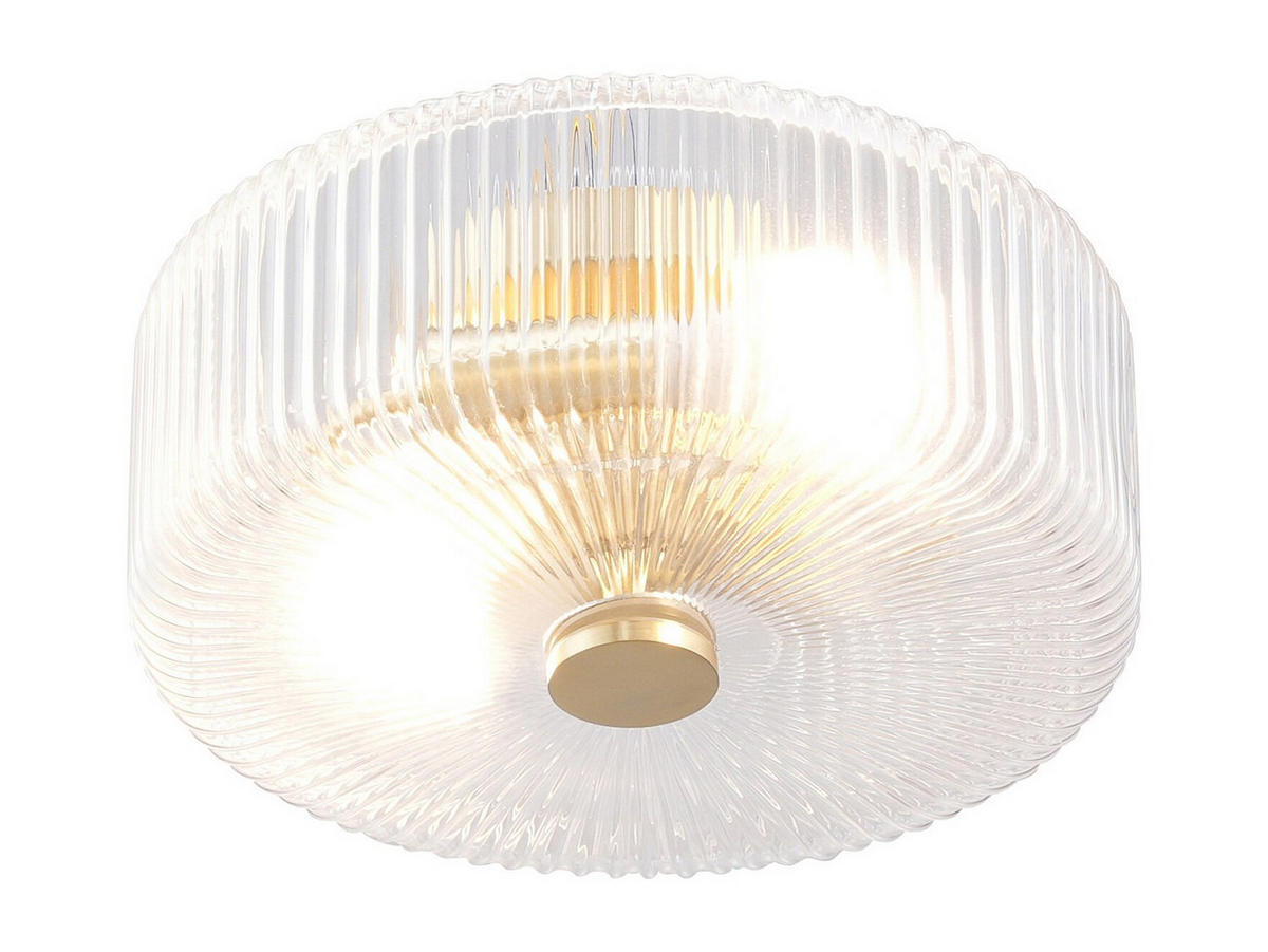 DECKENLEUCHTE - 30 x 30 - metall - transparent, goldfarben Lacaya - Transparent/Goldfarben, Metall (30/30/15cm) - Vente-Unique