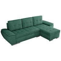 ECKSOFA UMBRIA L Grün Stukture - Grau/Grün, Textil (271/157cm) - MKS