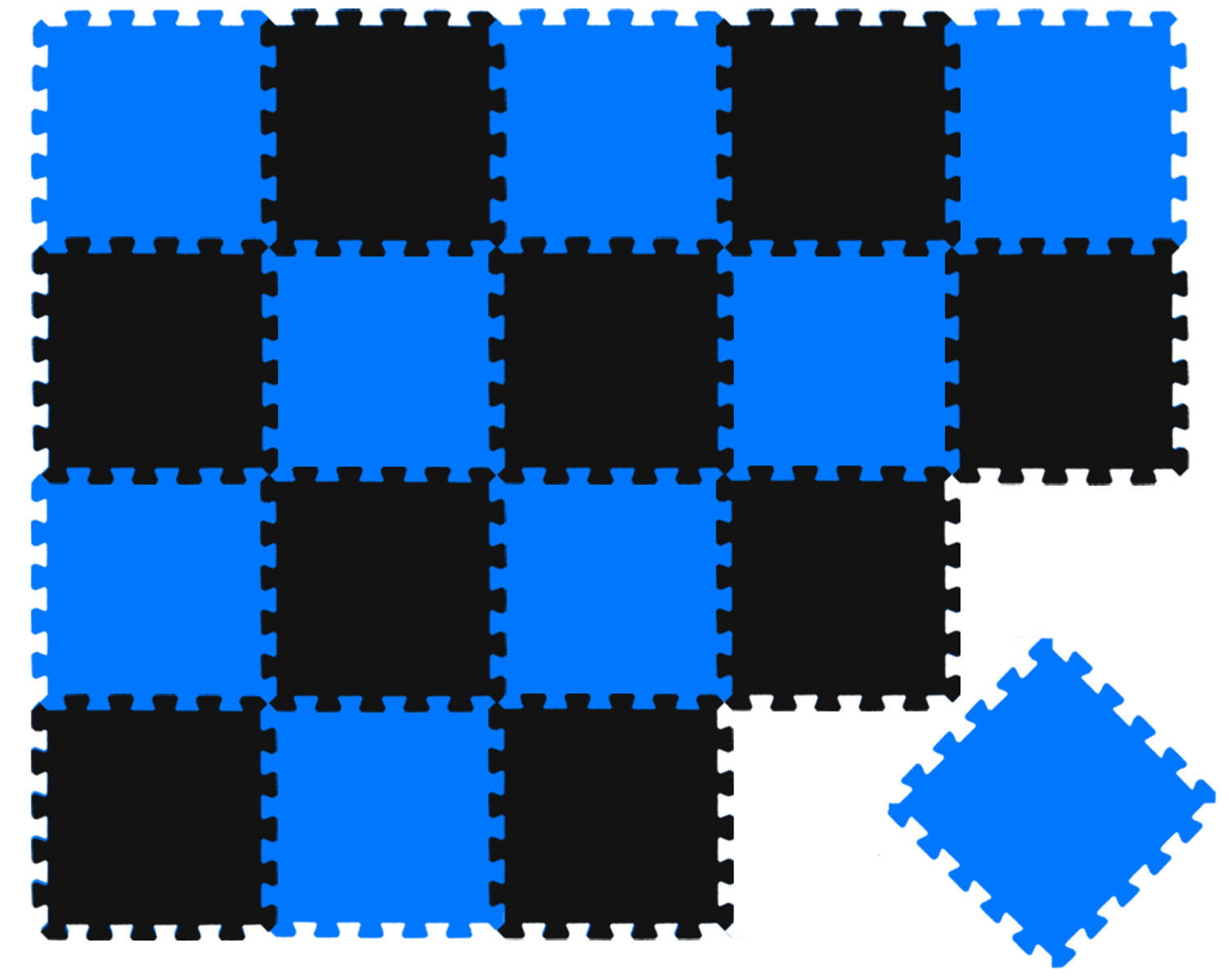 SPIELMATTE ab Null - 180/90 cm Puzzlematte Schwarz - Multicolor, Kunststoff (30/30cm) - Littletom