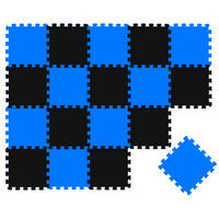 SPIELMATTE ab Null - 180/90 cm Puzzlematte Schwarz - Multicolor, Kunststoff (30/30cm) - Littletom