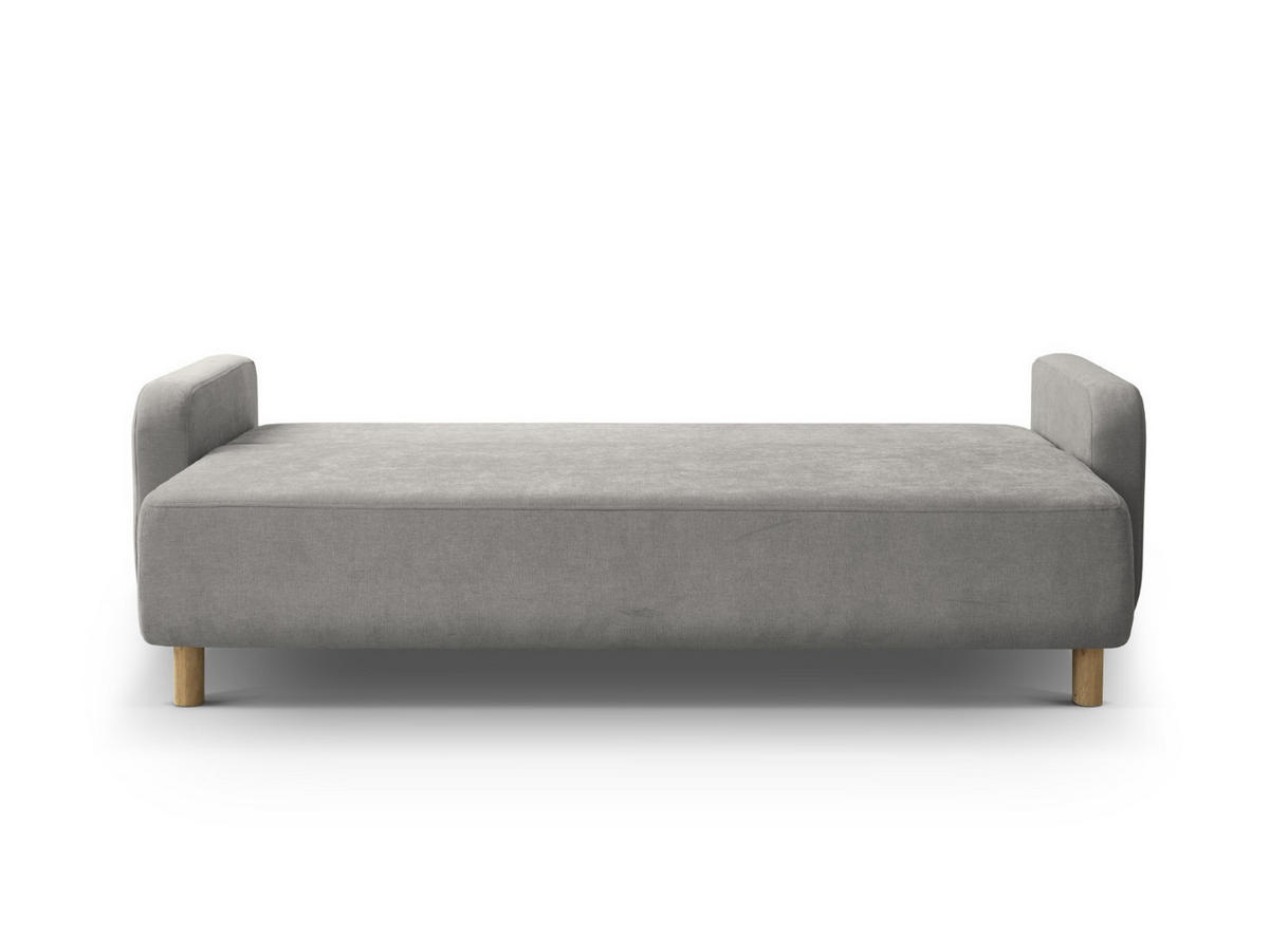 SOFA ausklappbar mit Bettkasten Elen aus strukturiertem Stoff grau 3 Sitzplätze - Grau, Textil (231/86/106cm) - Micadoni