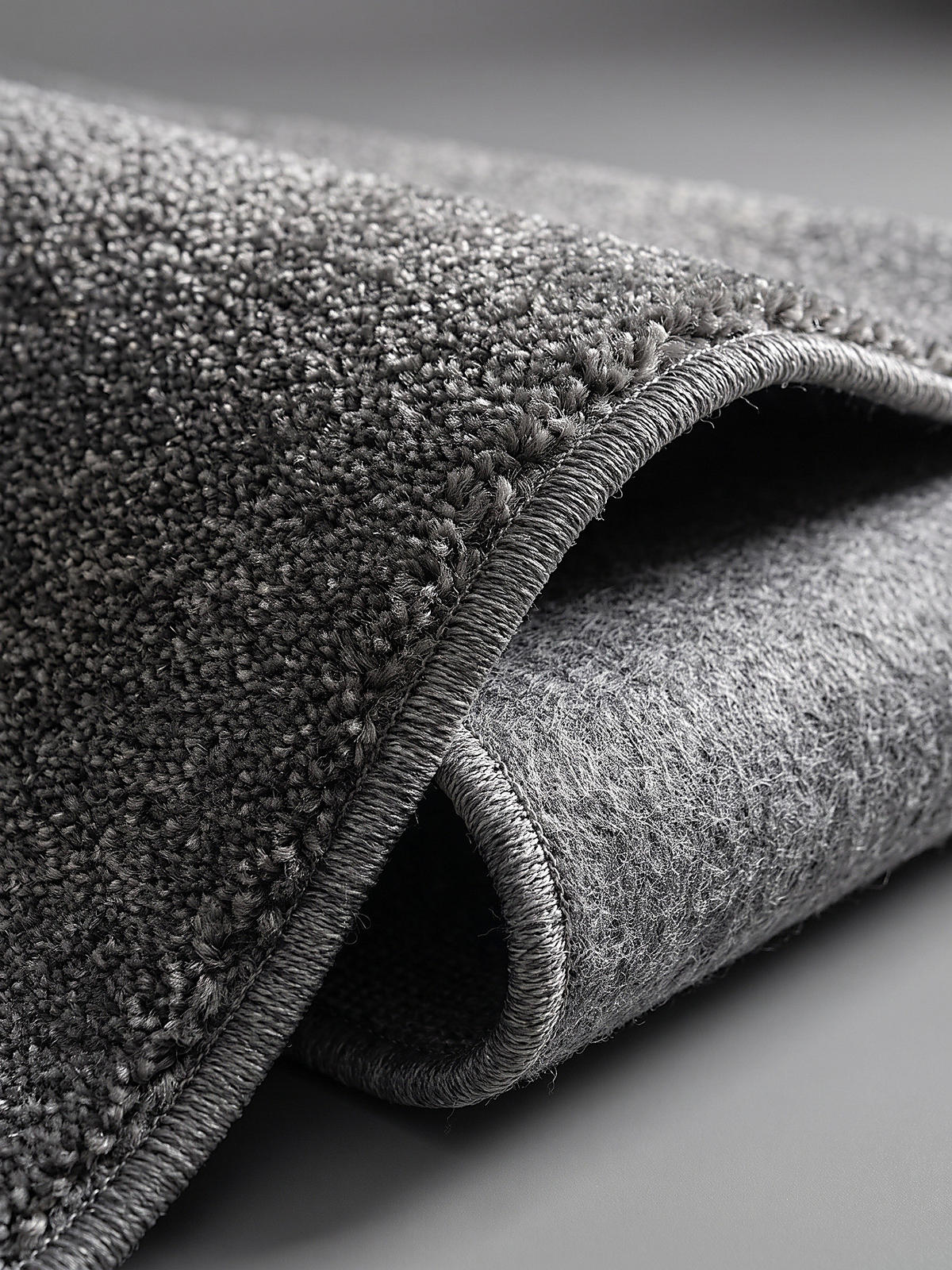 TEPPICH Hochflor BORMIDA Uni Polypropylen Anthrazit 60 x 110 cm - Anthrazit, Textil (60/110cm) - KADIMA DESIGN