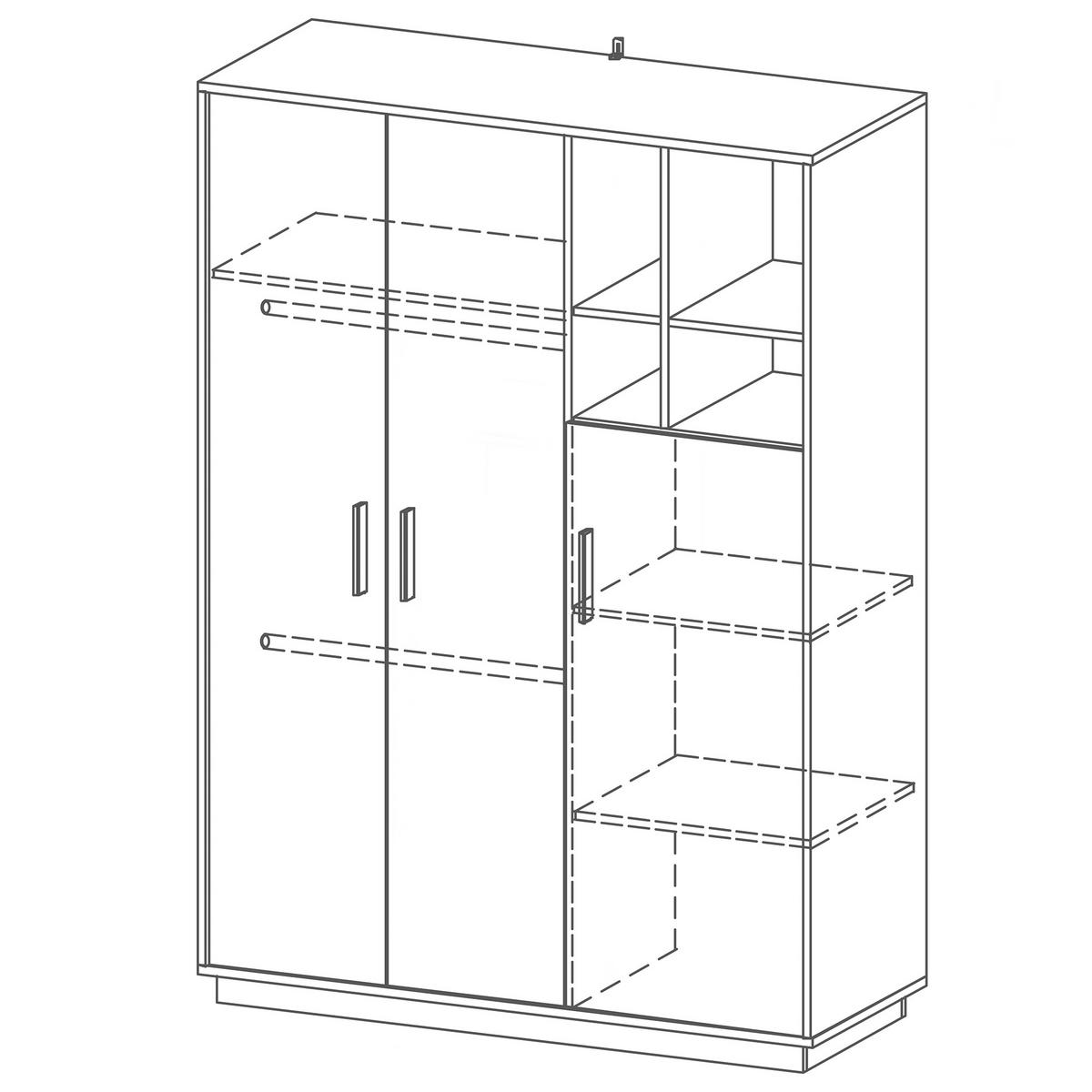 KLEIDERSCHRANK Olaf - Weiß, Holz/Holzwerkstoff (131.5/190/52.5cm) - Roba