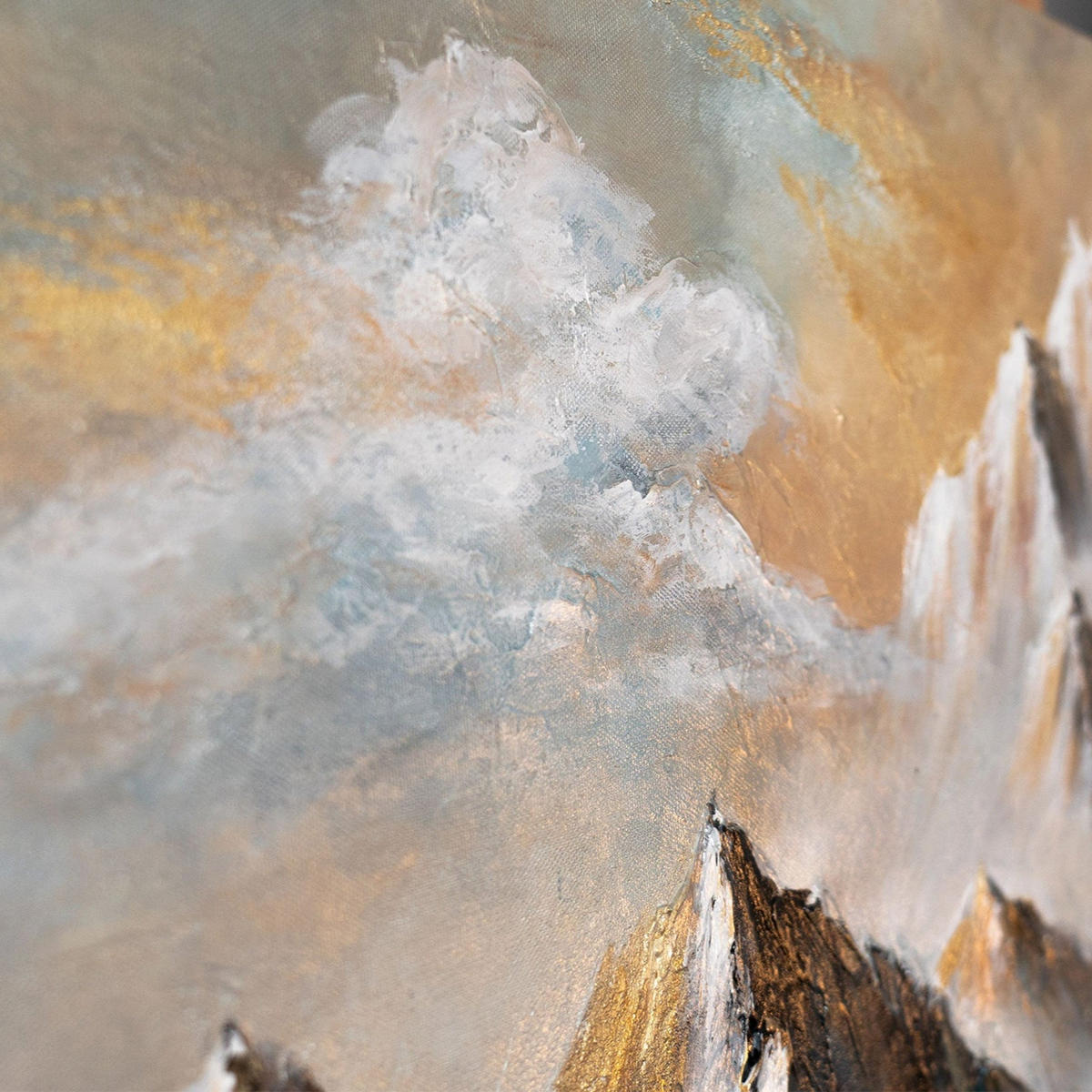 GEMÄLDE Berglicht auf Keilrahmen 115x50 cm - Multicolor, Holz (115/50cm) - YS-art gallery
