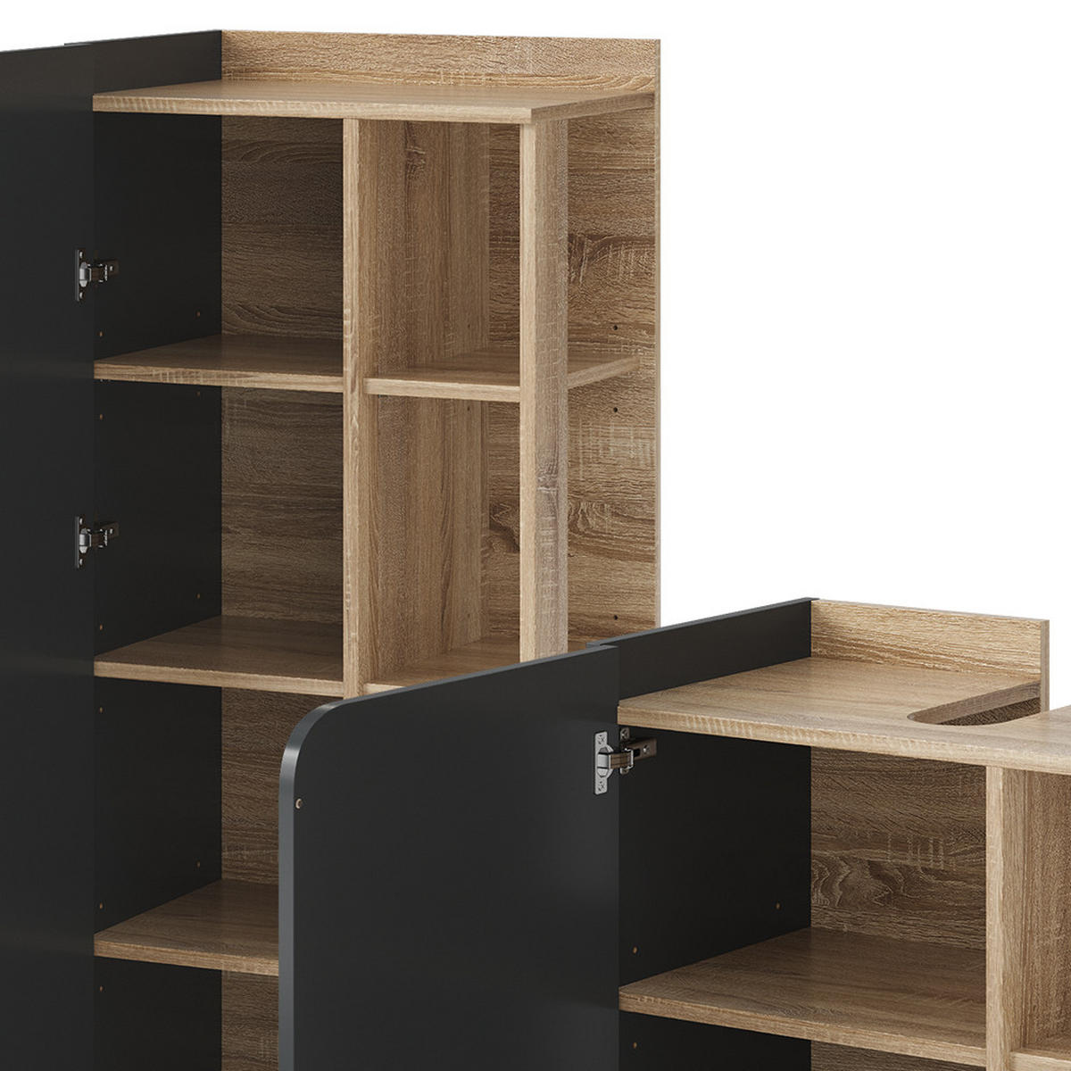 BADMÖBEL-SET Karen Anthrazit 3 Teile - Anthrazit, Holzwerkstoff (60/65/35cm) - Vicco