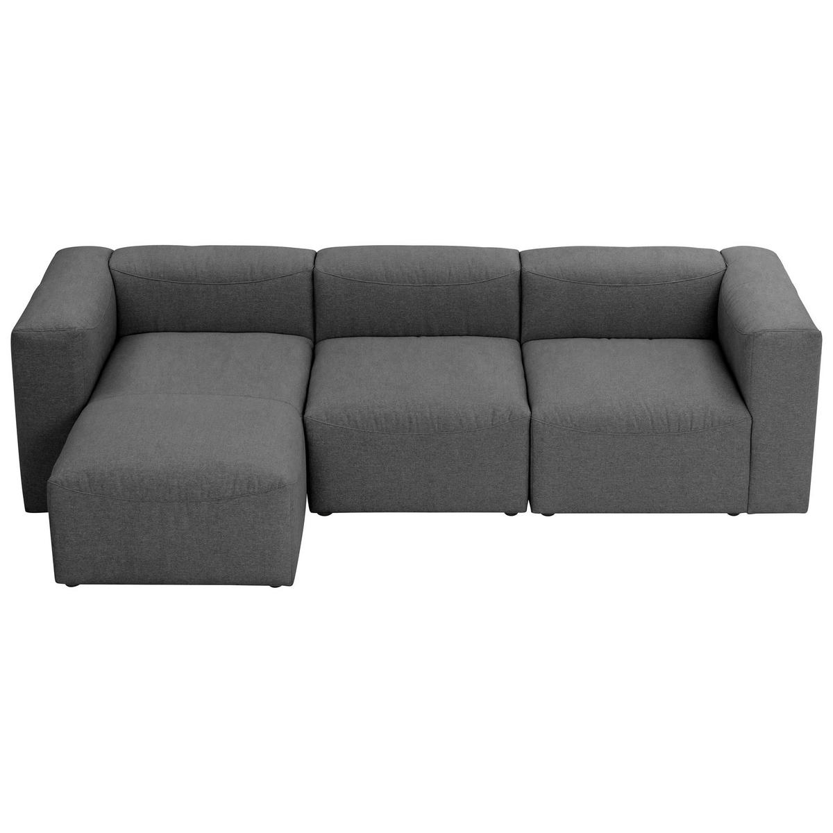 ECKSOFA 3-Sitzer mit Ottomane Kattrina Flachgewebe anthrazit - Anthrazit, Kunststoff (160/275cm) - 58aufmkessel