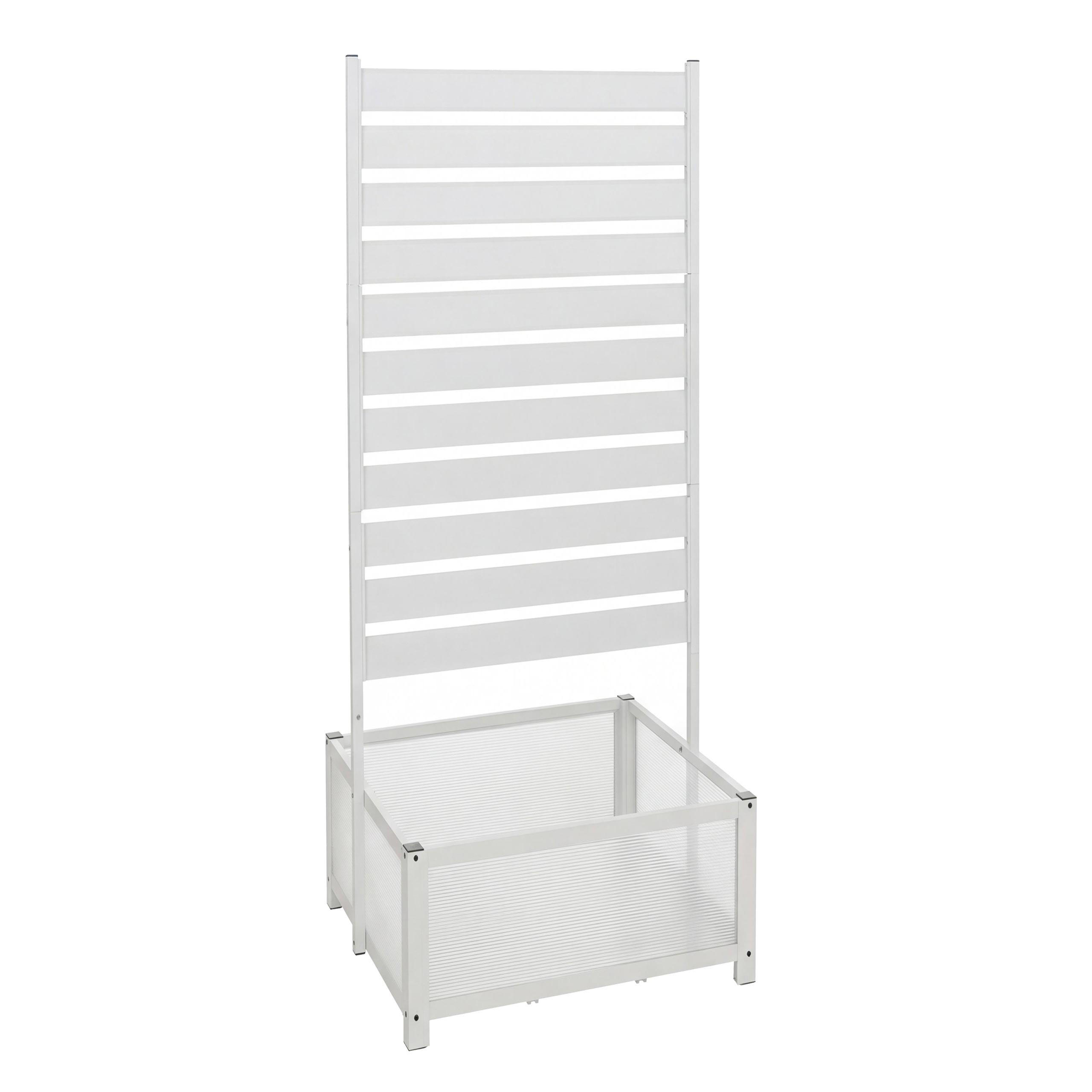BLOMRABATT MED KLÄTTRINGSGALLER Vitt - Vit, Metall (60/158/75cm) - MCW