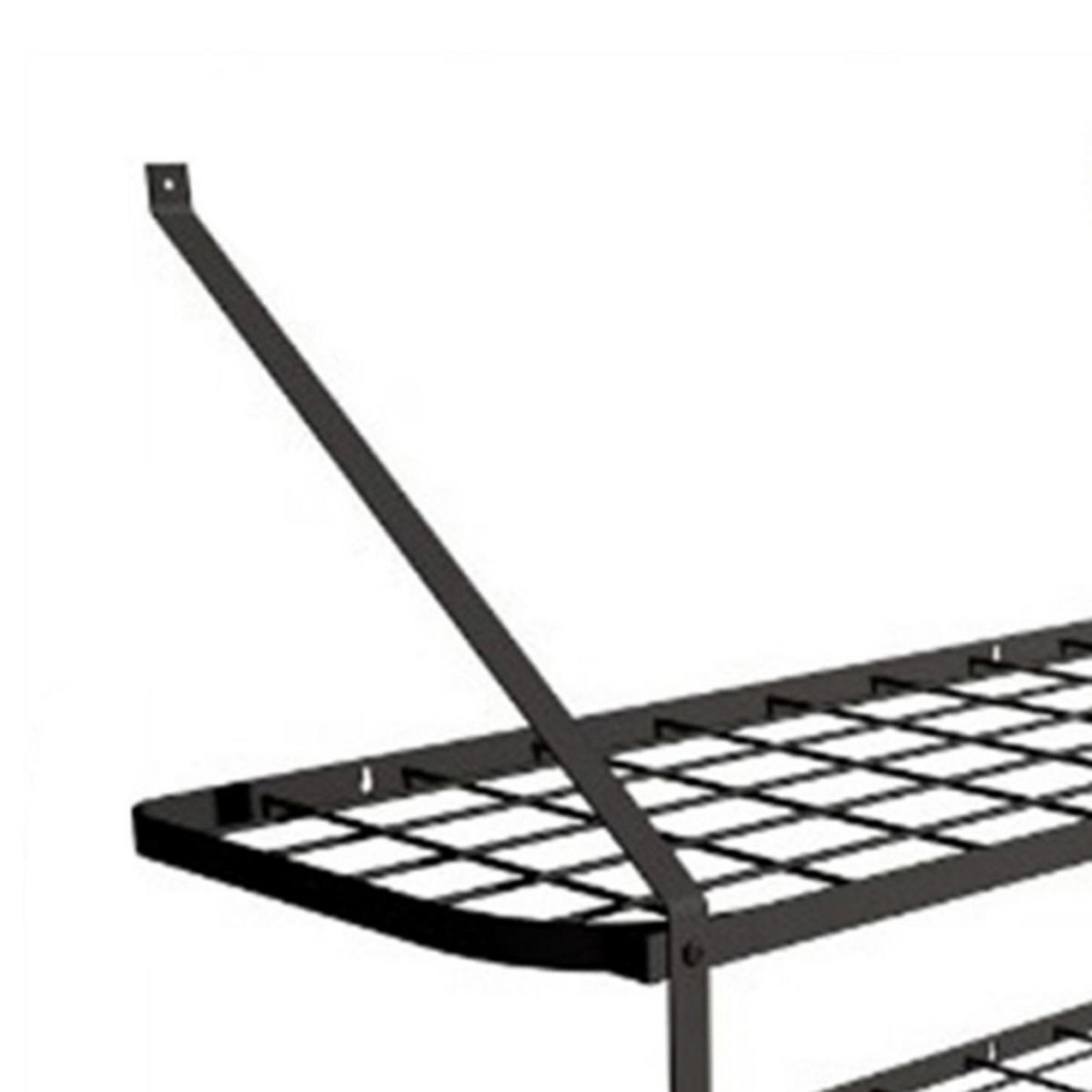 WANDREGAL 2-stöckig mit 10 Haken für Töpfe und Pfannen schwarz 74,9/34,8/58,9 cm - Schwarz, Metall (30/75/35cm) - Livingandhome