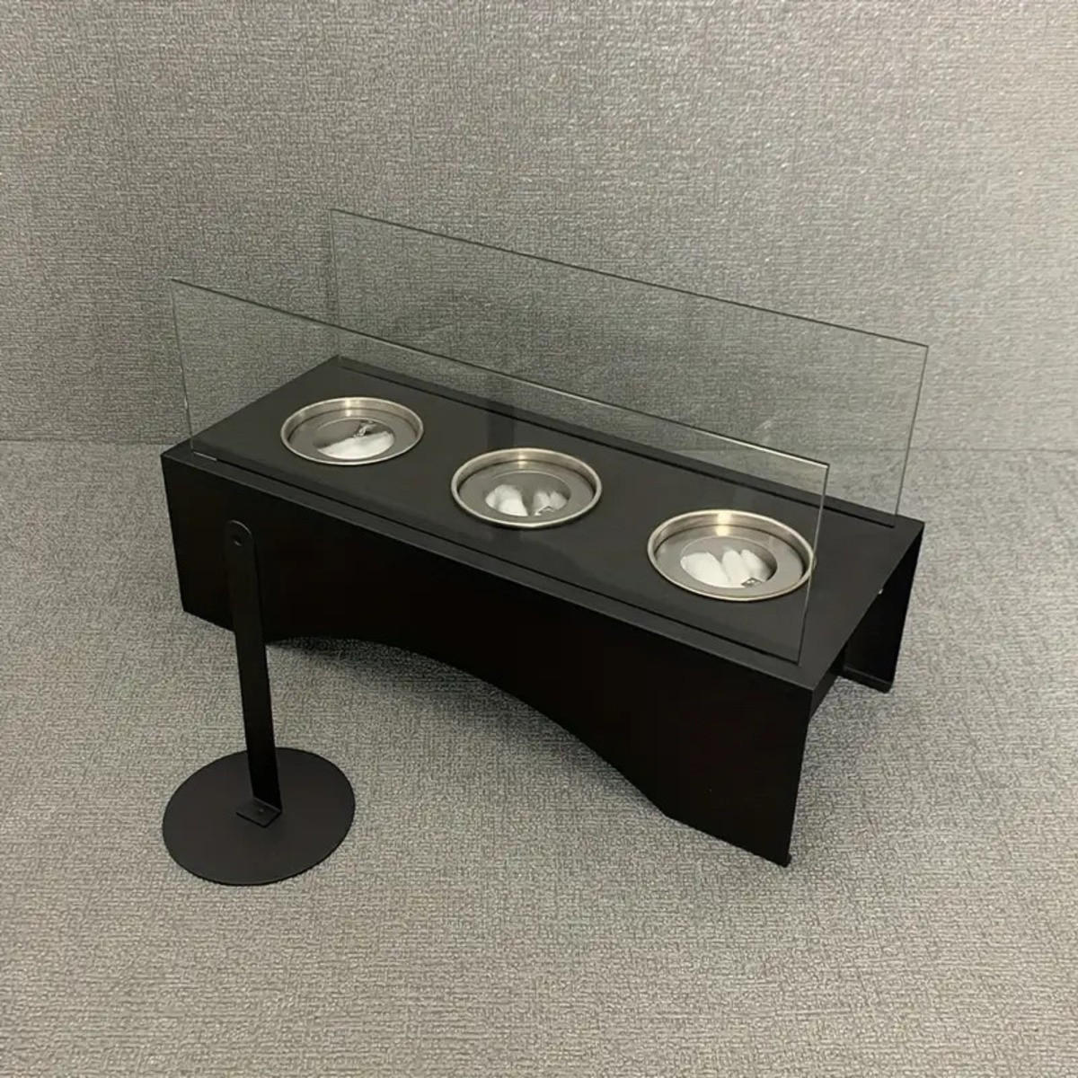 BIOETHANOL-KAMIN Schwarz 32/13.5/17.5 cm - Schwarz, Metall (13.5/17.5/32cm) - Authentics