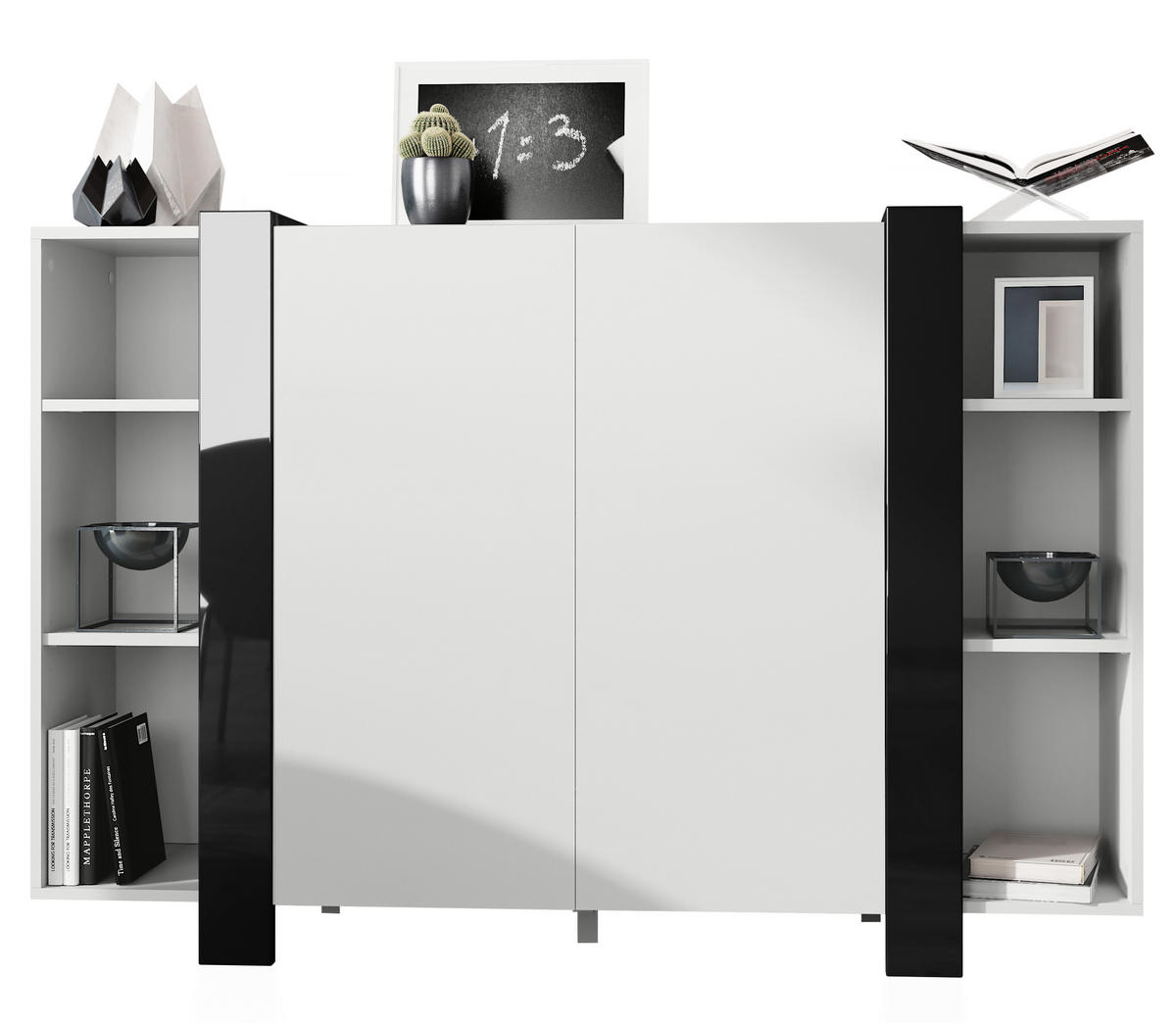 HIGHBOARD Ida Blenden in Schwarz Hochglanz - Schwarz Hochglanz, Holzwerkstoff (149/101/34cm) - Vladon