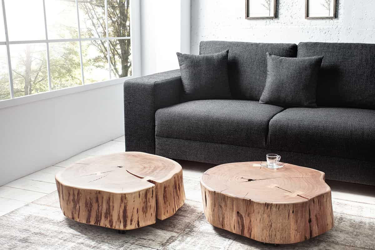 COUCHTISCH GOA Akazie rund Natur 60cm - Braun, Holz (60/60/25cm) - riess-ambiente