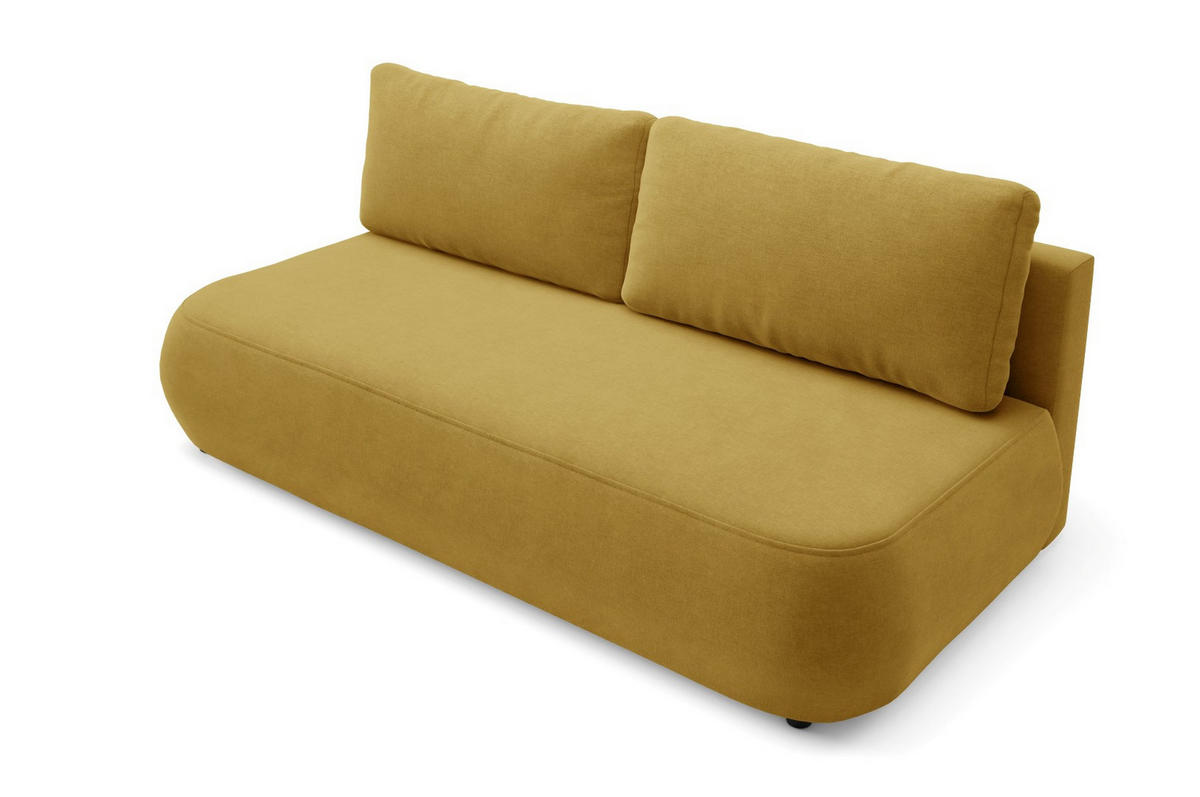 SCHLAFSOFA mit Bettkasten Gelb - Gelb/Schwarz, Holz/Holzwerkstoff (210/82/106cm) - Furnisell
