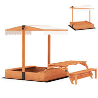 SANDKASTEN Tannenholz Polyester Braun - Braun, Holz (184/110/120cm) - AIYAPLAY