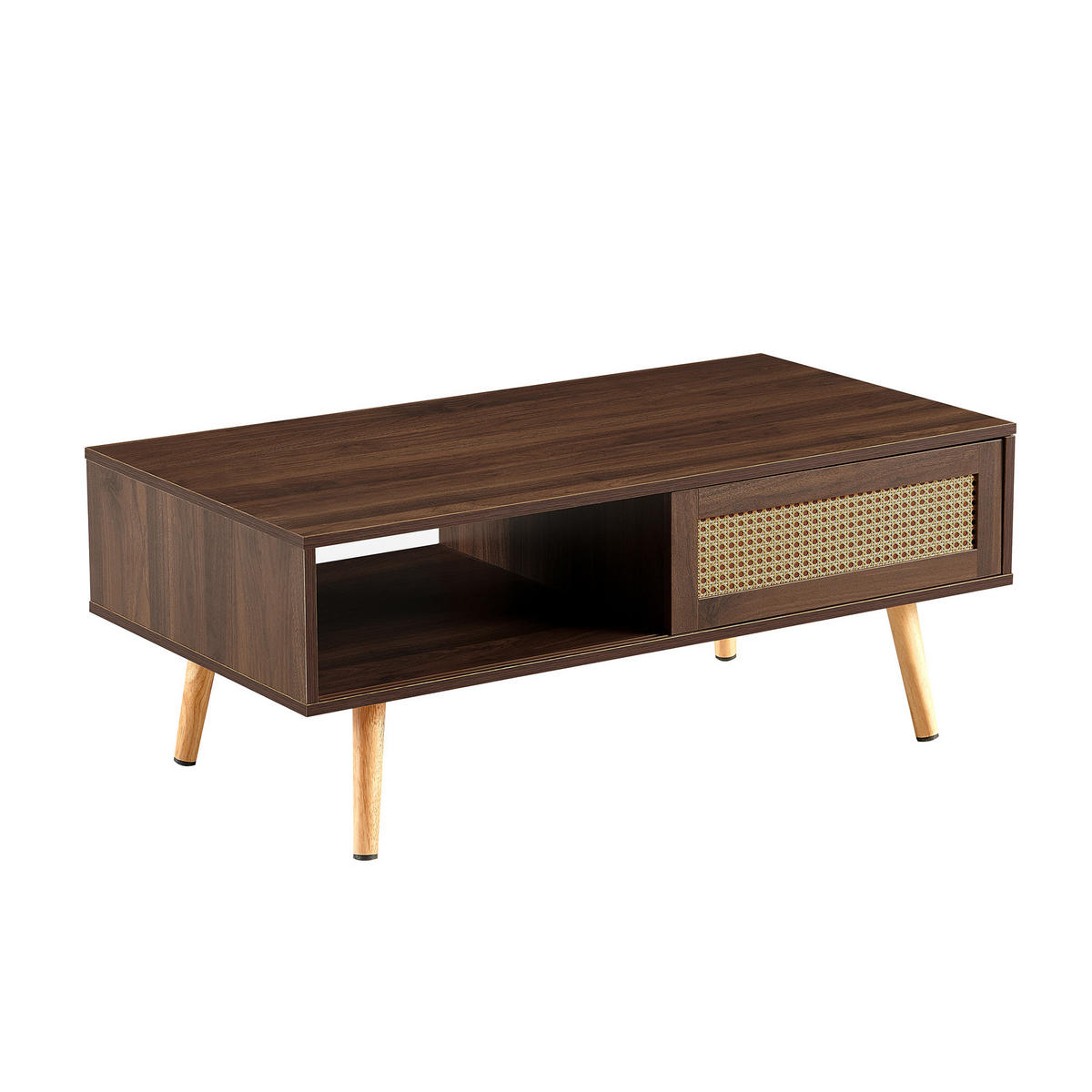 COUCHTISCH 105/55/40 cm braun aus MDF mit Schiebetür - Braun, Holzwerkstoff (105/55/40cm) - OKMYHOME