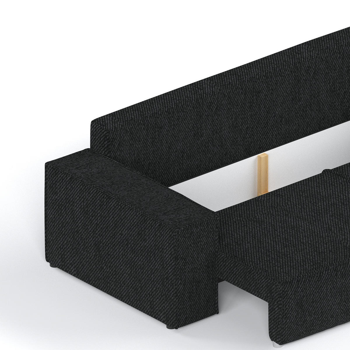 SOFA RESSO mit Schlaffunktion Schwarz im Neve Stoff - Schwarz, Holz/Holzwerkstoff (255/70/105cm) - AltaBeds