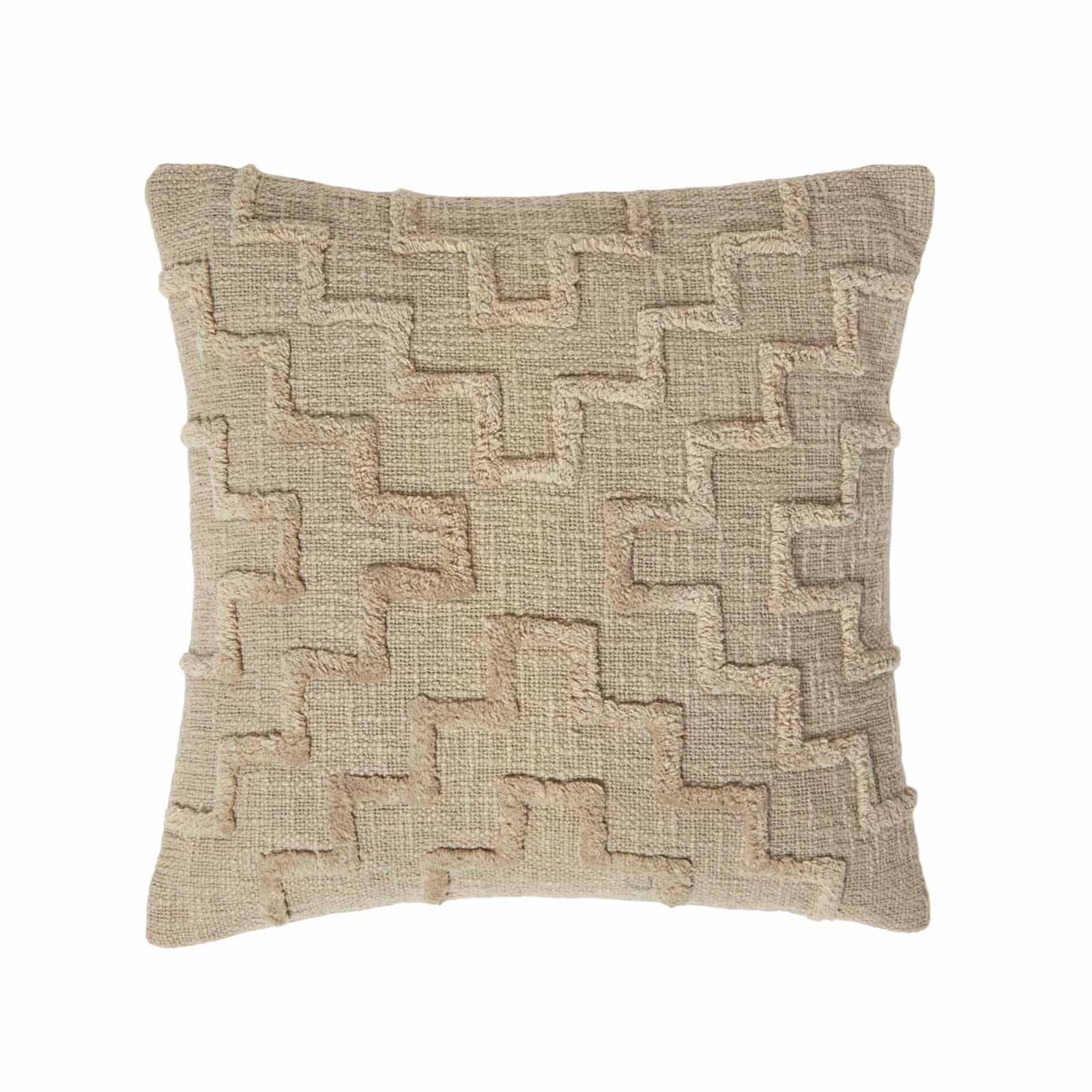 DEKOKISSEN Tufted beige 45/45 cm geometrisch - Beige, Textil (45/45cm) - Homescapes