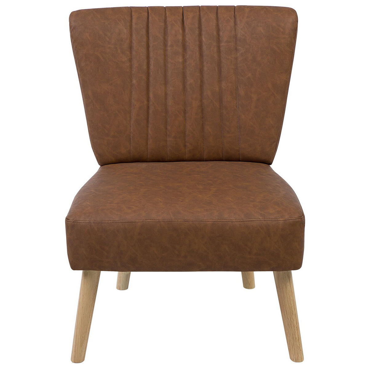 SESSEL Kunstleder Braun Vaasa - Braun, Holz/Textil (61/85/60cm) - Beliani