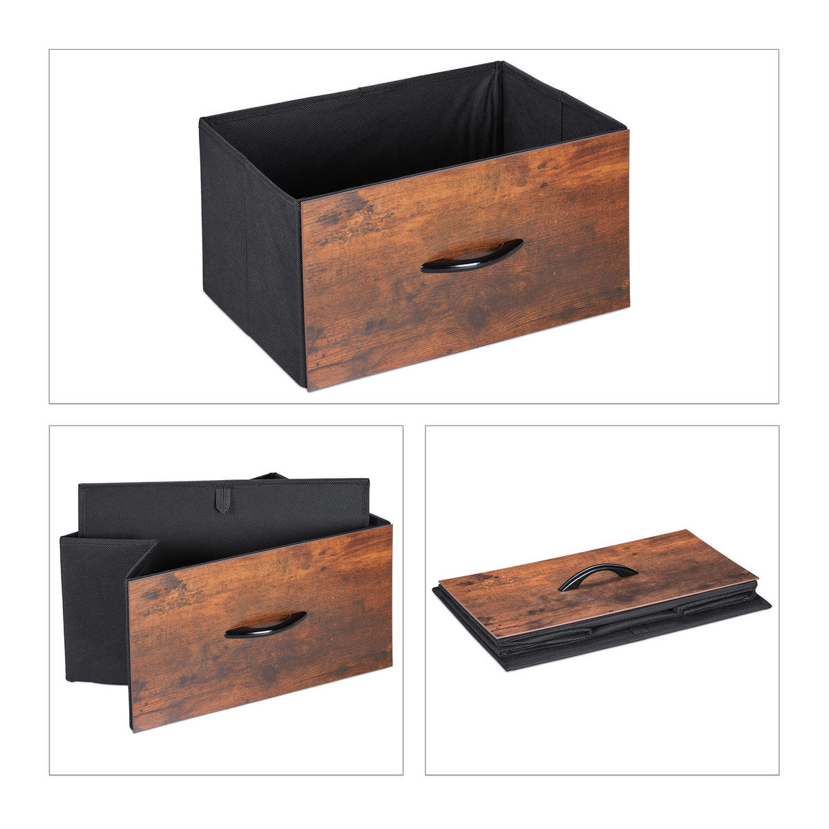 NACHTTISCH 2er Set - Dunkelbraun, Holz/Holzwerkstoff (45/70/42.5cm) - Relaxdays