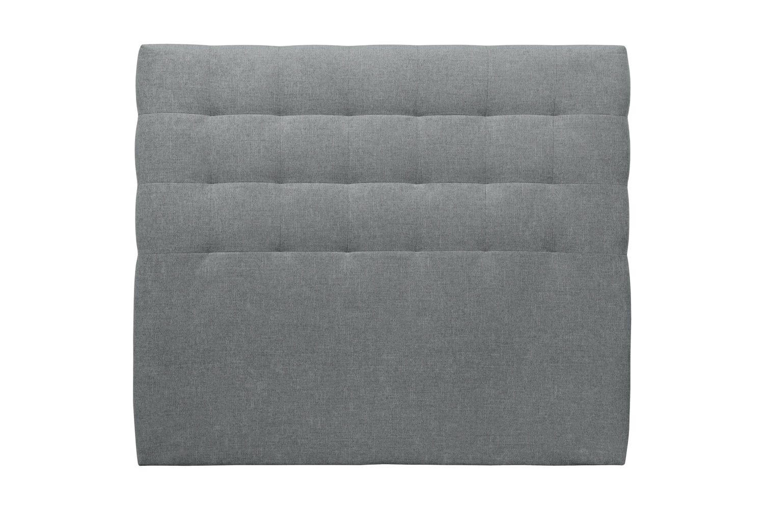 KOPFTEIL gepolstert - Gesteppt – Anthrazitgrauer Stoff - 150 cm - Beige/Anthrazit, Holz (150/120/10cm) - Sommeil de Plomb