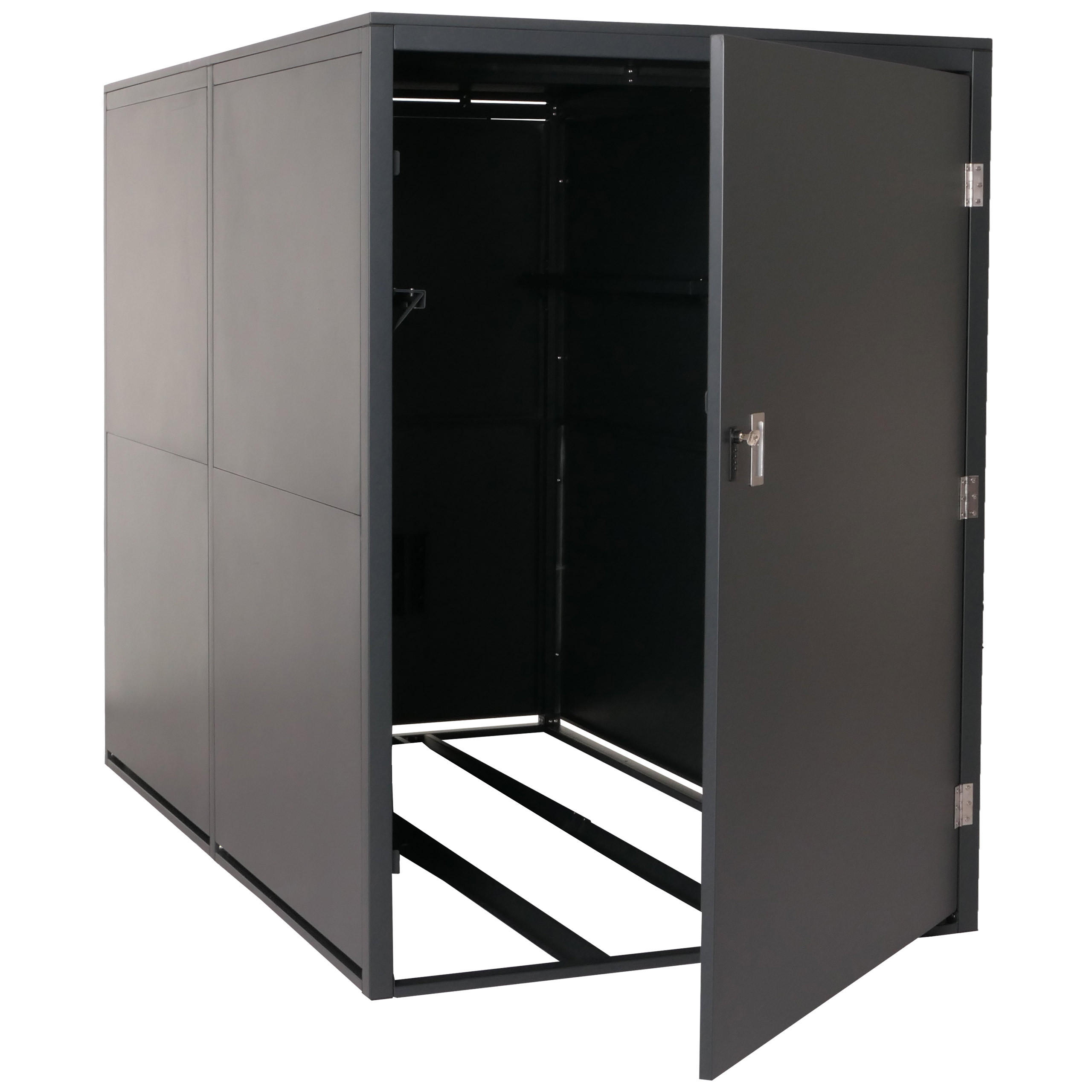 2ER-FAHRRADGARAGE L56C rechteckig Anthrazit - Anthrazit, Metall (113/160/209cm) - MCW