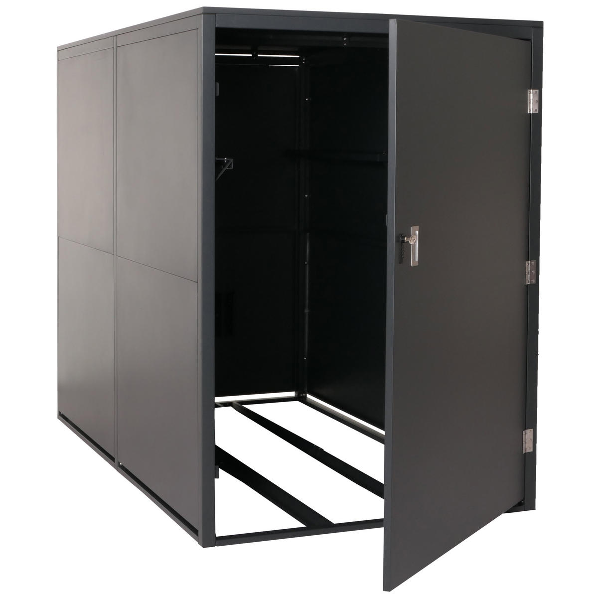 2ER-FAHRRADGARAGE L56C rechteckig Anthrazit - Anthrazit, Metall (113/160/209cm) - MCW