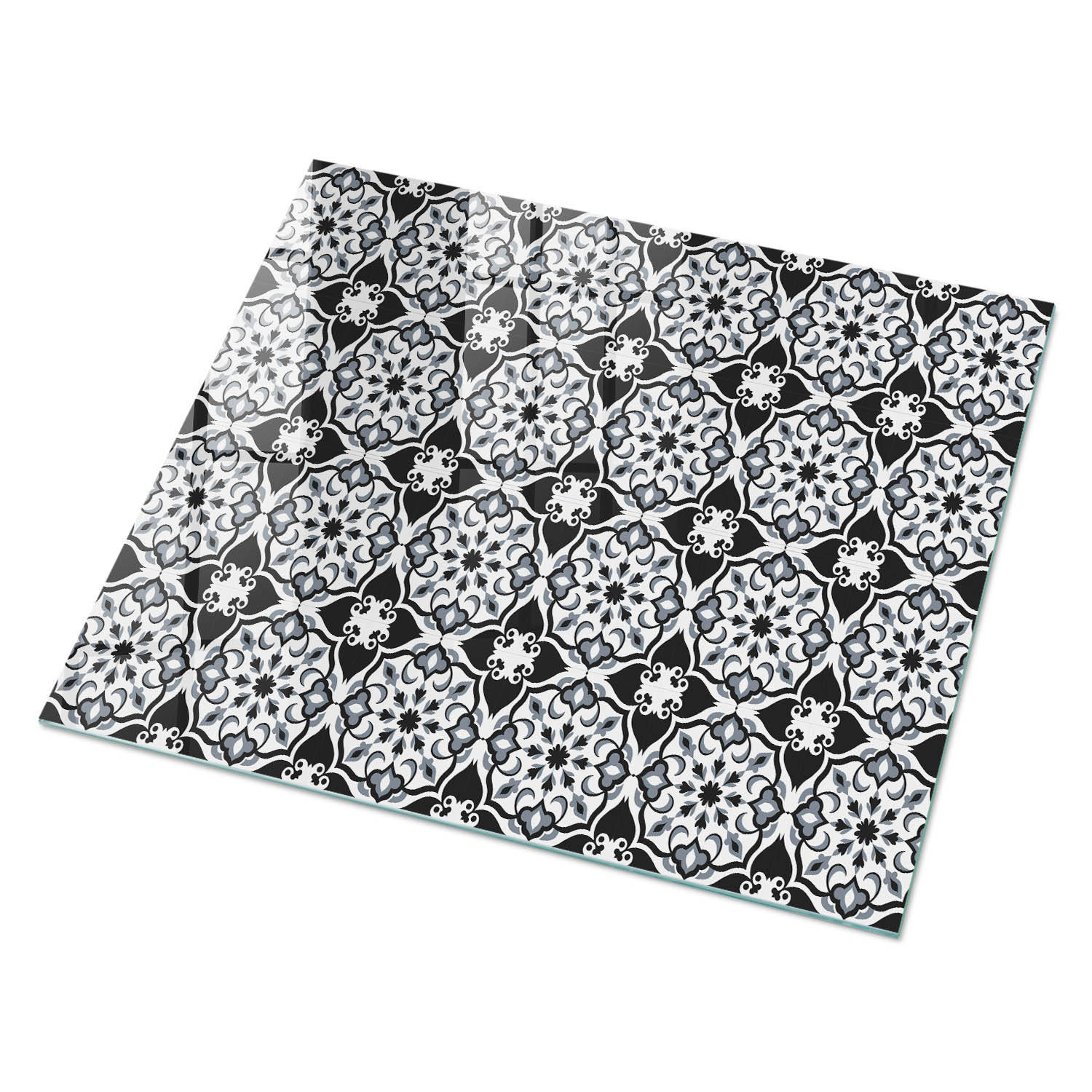 GLASPLATTE 80x60 cm – Schwarz-Weiß-Symmetrie - Schwarz, Glas (0.4/80/60cm) - ArtPrintCave