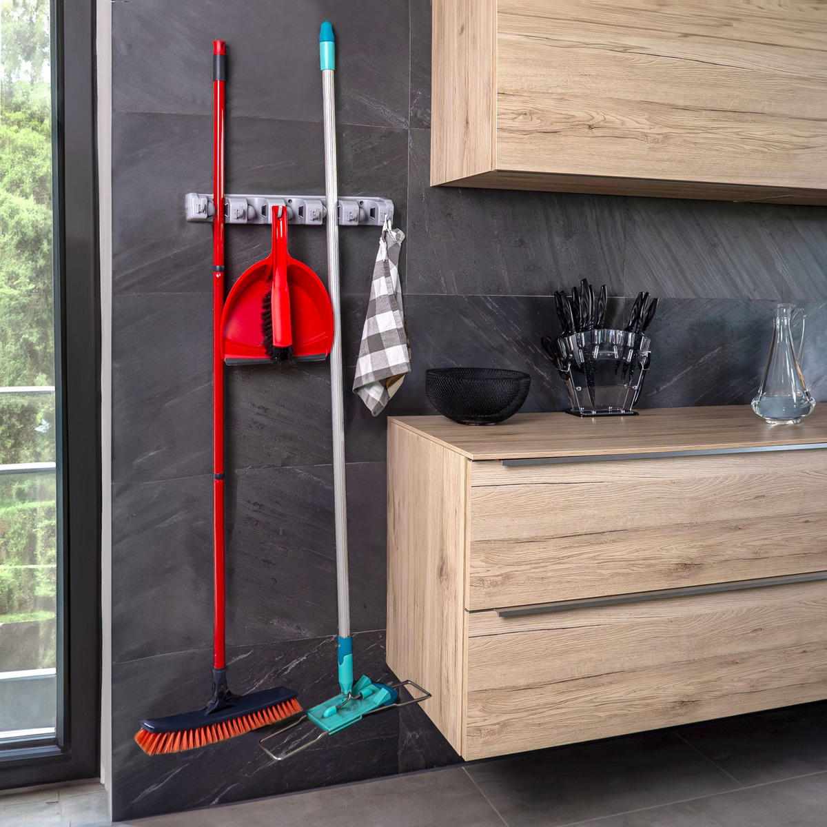 GERÄTEHALTER - Grau, Kunststoff (11.5/6.5/42.5cm) - Intirilife