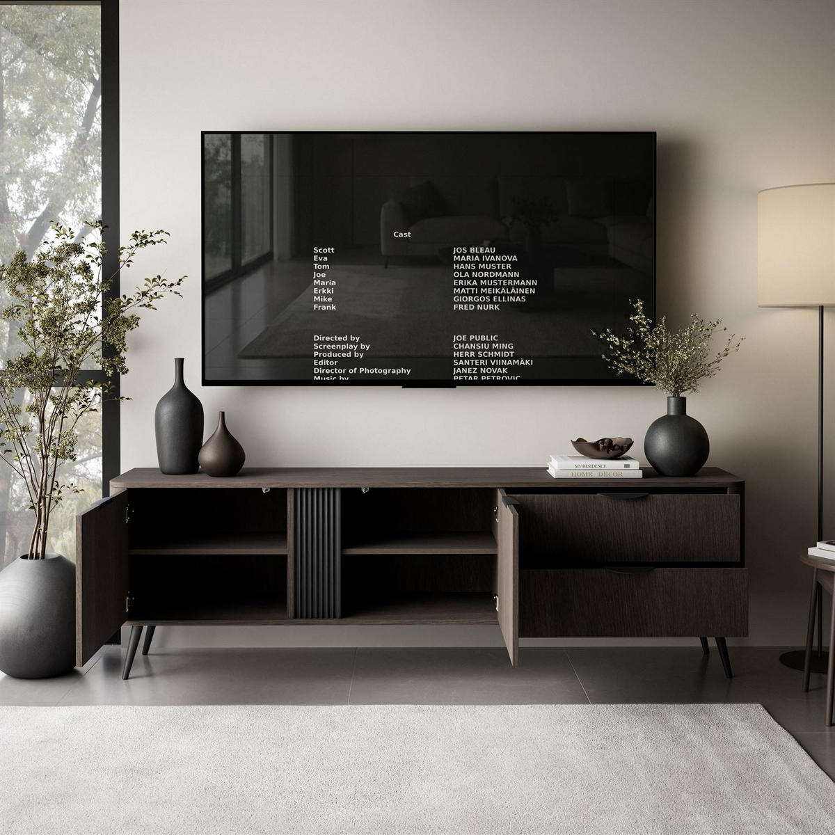 TV-SCHRANK TWILIGHT 2D2D mit Schubladen - Eichefarben, Holzwerkstoff (195/61/38cm) - Lookway