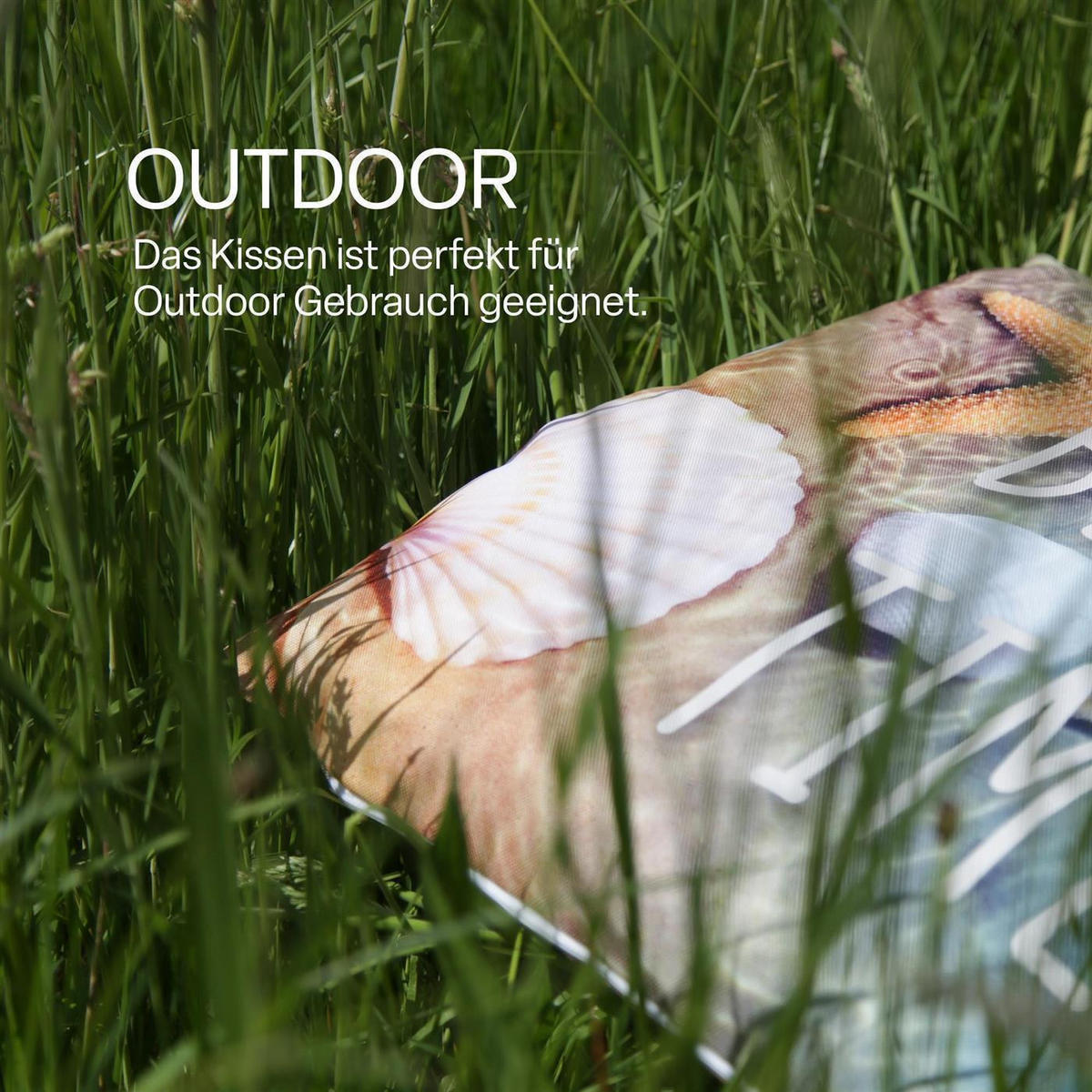 OUTDOORKISSEN 45x45 cm wasserabweisend "Beach Time" 2er-Pack - Hellblau, Kunststoff (45/45cm)