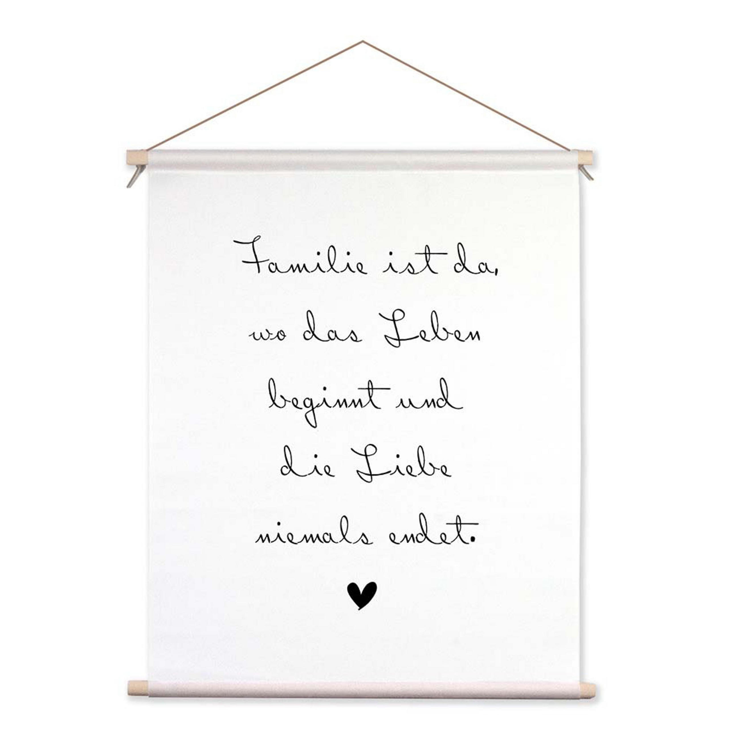 POSTER aus Stoff 40x50 cm Spruch Familie - Weiß, Textil (40/50/2cm) - artissimo