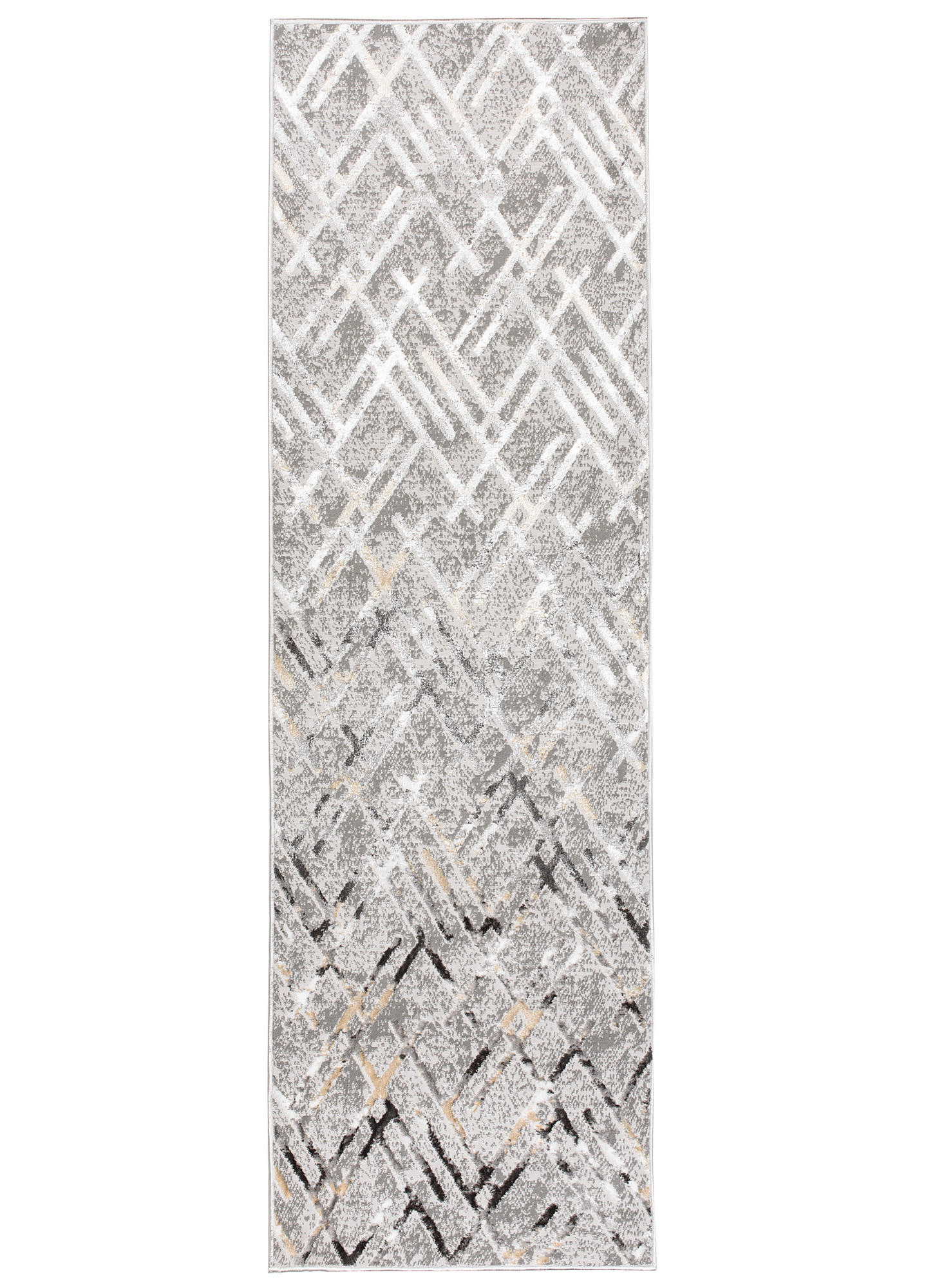 LÄUFER Crystal Hellgrau Marmor Optik 80/1300 cm - Hellgrau, Textil (80/1300cm) - Tapiso