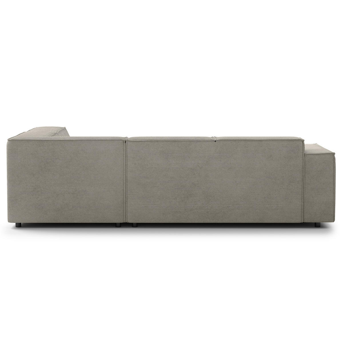 ECKSOFA mit Ottomane - Graubraun/Schwarz, Kunststoff/Textil (260/234cm) - home24