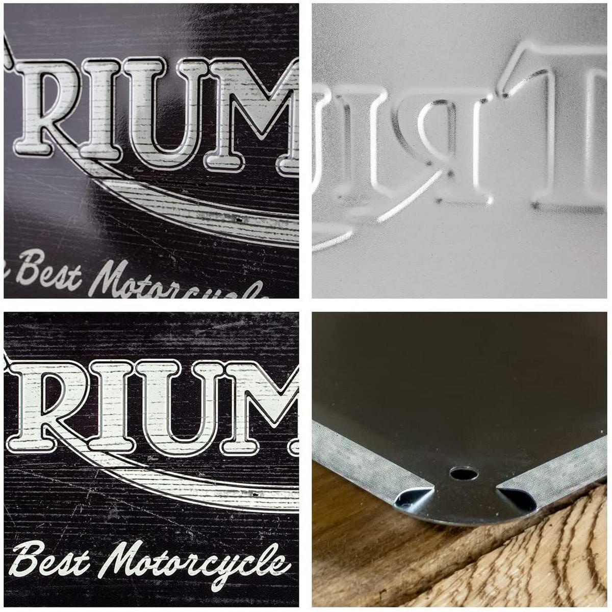 HÄNGESCHILD 10/20 cm Triumph Triumph Logo Black Wood - Multicolor, Metall (20/10/0.2cm) - Nostalgic-Art