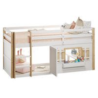 HOCHBETT 90/200 cm, weiß mit Spielbereich ohne Matratze - Weiß, Holz (90/200cm) - MIVRAY