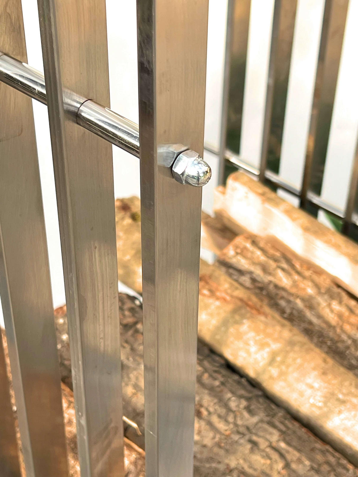 KAMINHOLZREGAL Innen Metall Edelstahl Kaminholzständer 150 cm - Edelstahlfarben, Metall (50/150/40cm) - DanDiBo