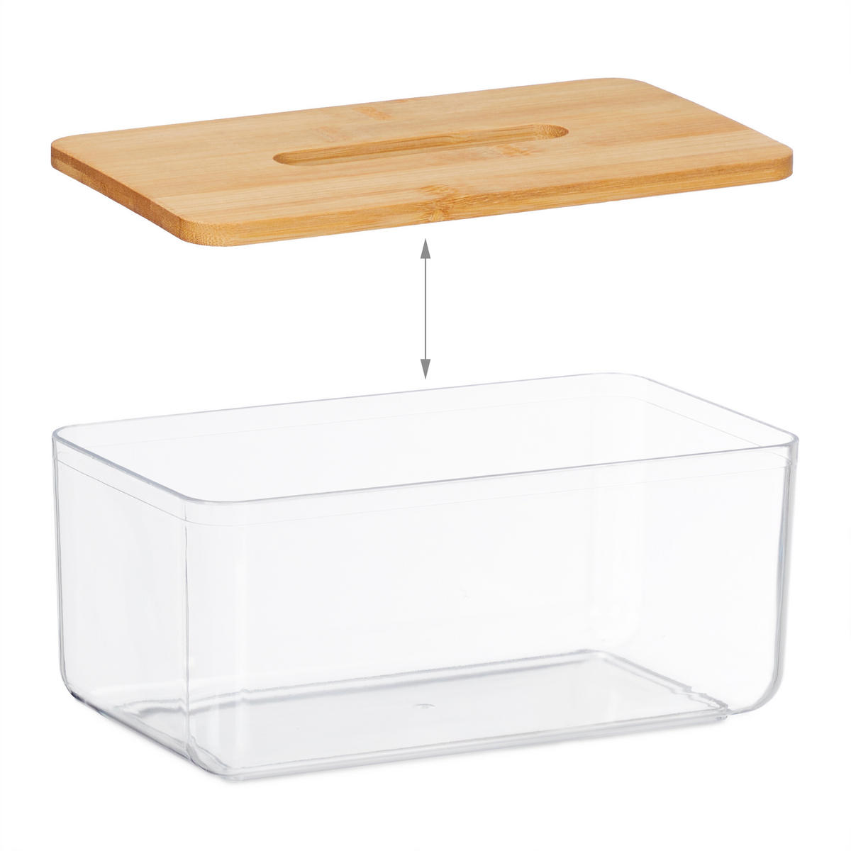 TÜCHERBOX - Multicolor, Holz/Kunststoff (13/23.5/10cm) - Relaxdays