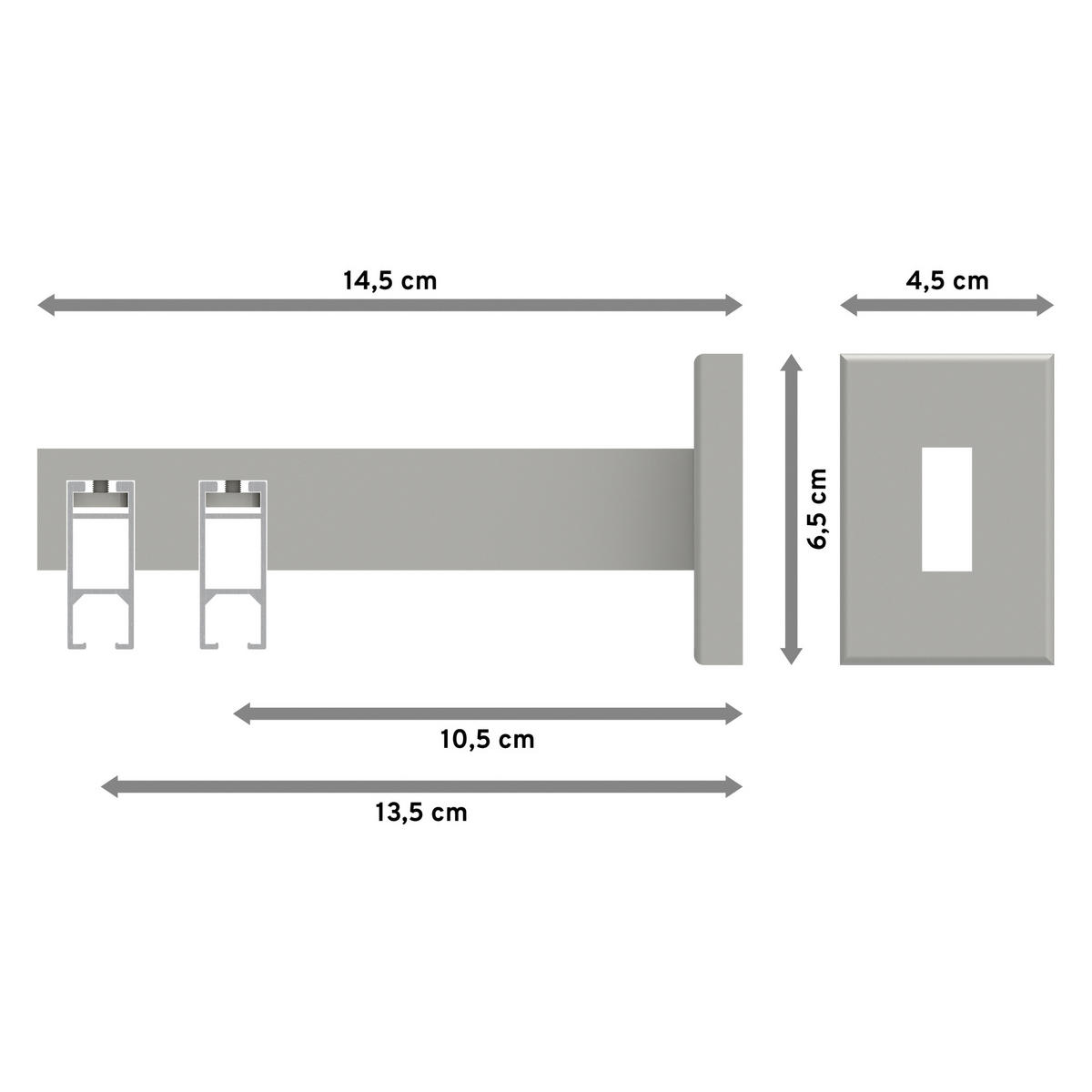GARDINENSTANGE INNENLAUF Smartline Lox 360 cm (geteilt in 2 x 180 cm), 2-läufig, 14x35 mm Weiß - Weiß, Metall (360cm) - INTERDECO