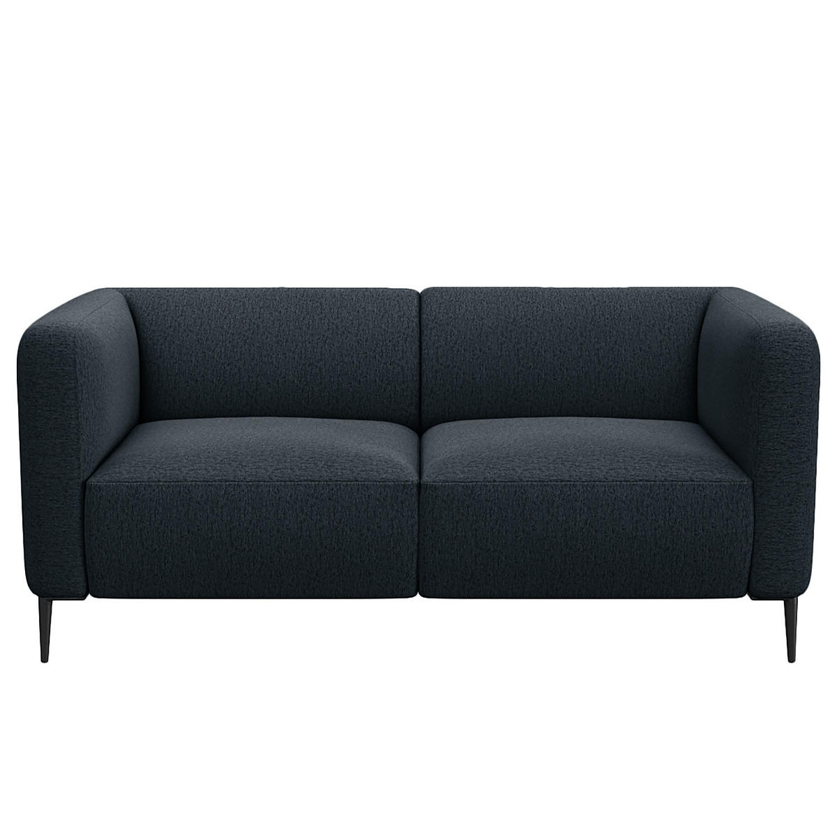 2,5-SITZER SOFA - Schwarz/Grau, Textil/Metall (175/74/88cm) - home24