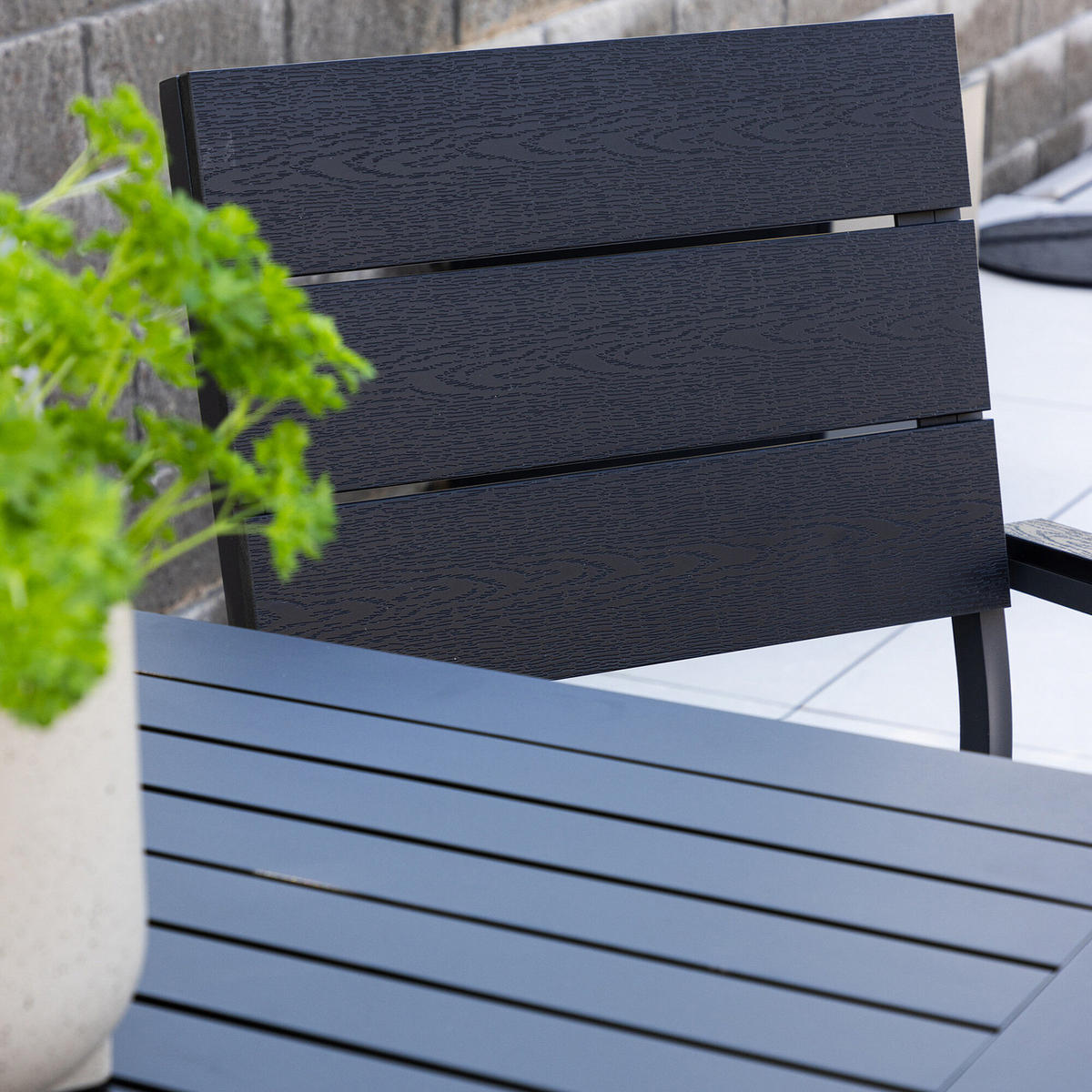 GARTENSTUHL - Schwarz - Aluminium - 58 x 90 x 60 cm - Schwarz, Metall (58/90/60cm) - home24
