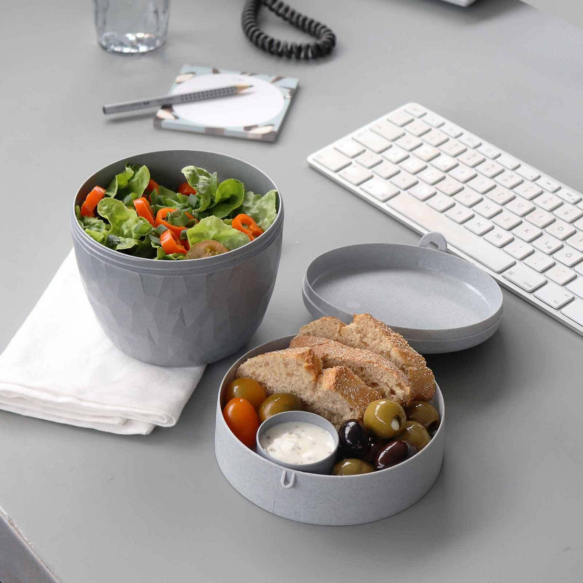 BENTOBOX organic concrete grey - Grau, Kunststoff (14.2/13/13.5cm) - Koziol