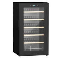 WEINKÜHLSCHRANK Metall Hartglas Schwarz - Schwarz, Metall (45/75/43cm) - HOMCOM