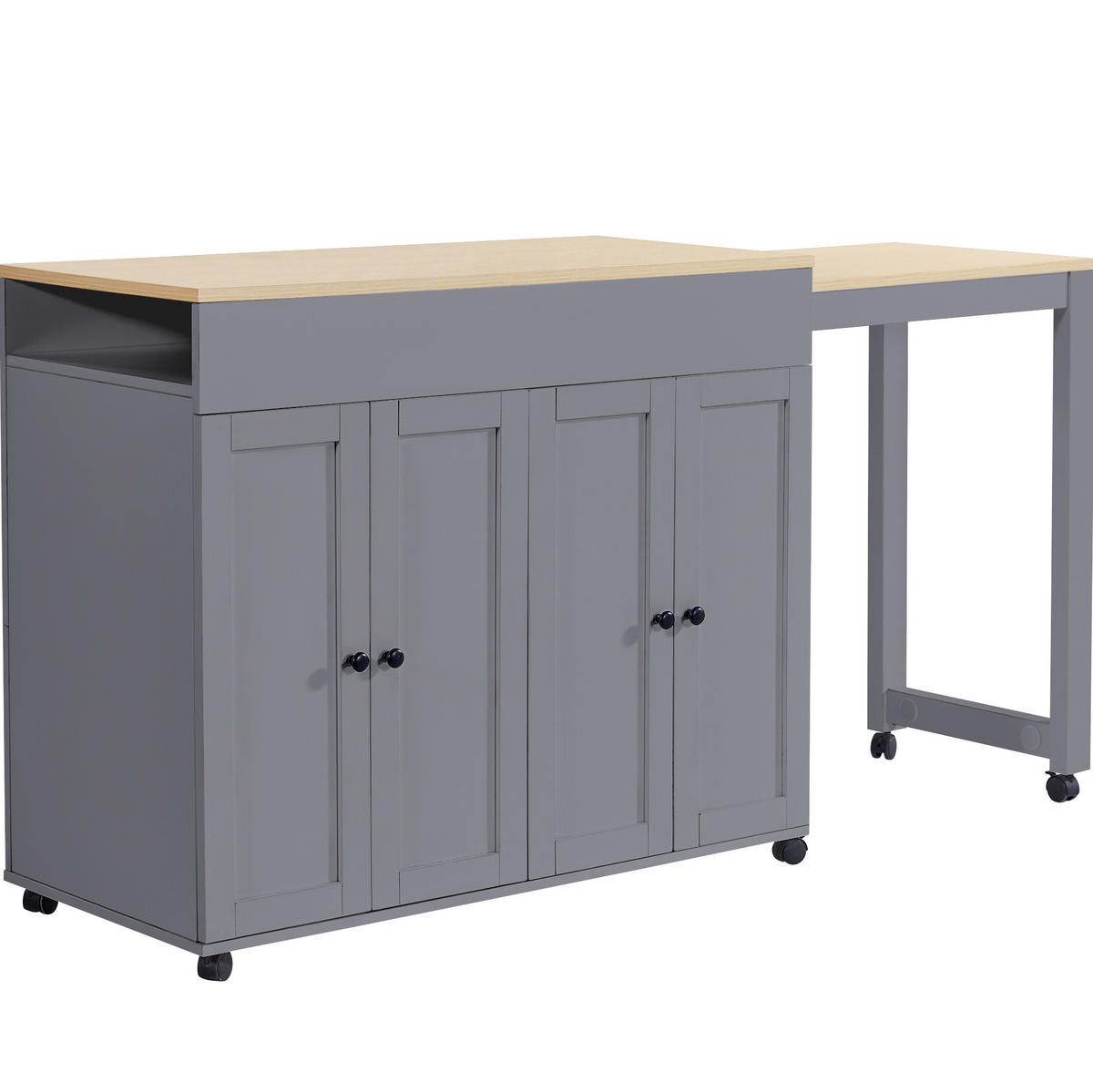 BARTISCH ausziehbar 117-180 x 50 x 94,6 cm Grau - Grau, Holz (50/94.5/180cm) - Beauniv