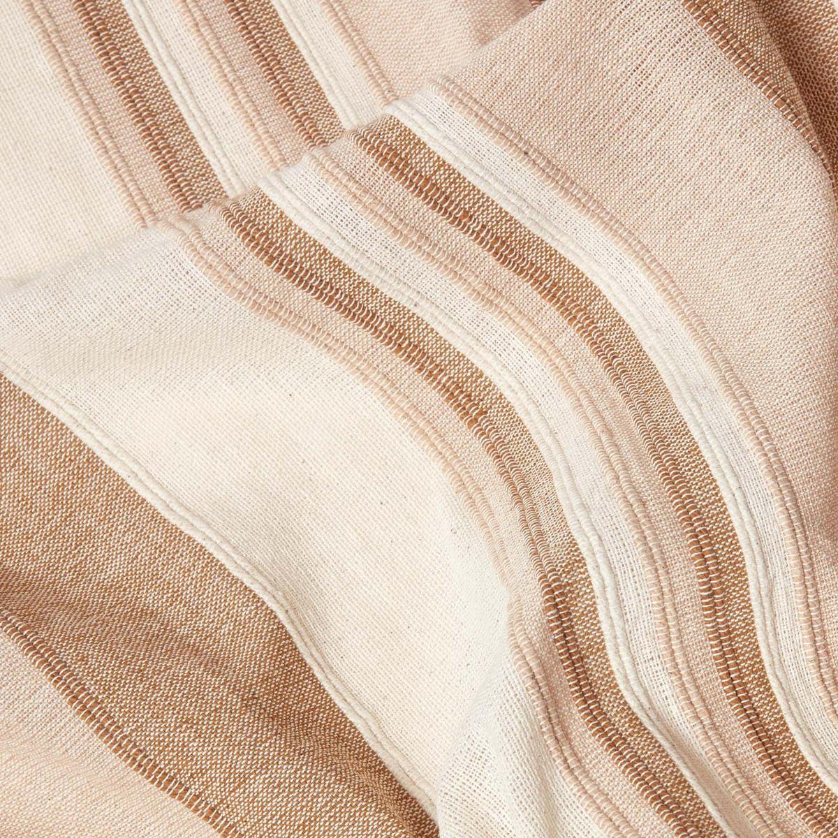 WOHNDECKE Morocco 150/200 cm, 100% Baumwolle gestreift - Beige, Textil (150/200cm) - Homescapes