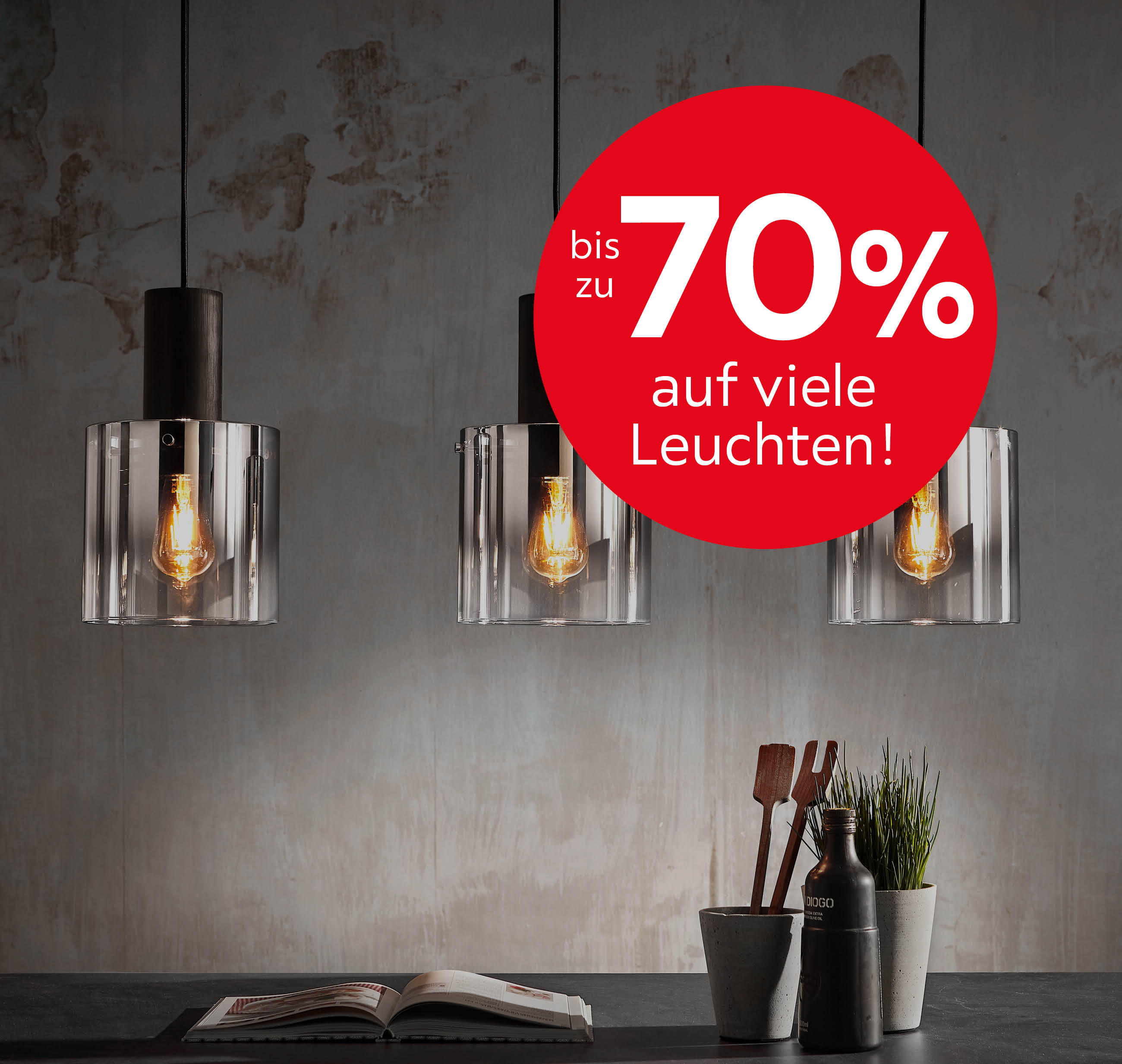 Bis zu 70% auf viele Leuchten!