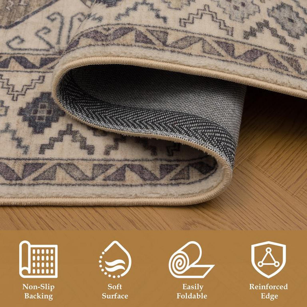 VINTAGE-TEPPICH Mastic Beige/Grau 200x290 cm - Multicolor, Textil (200/290cm) - Vercai Rugs