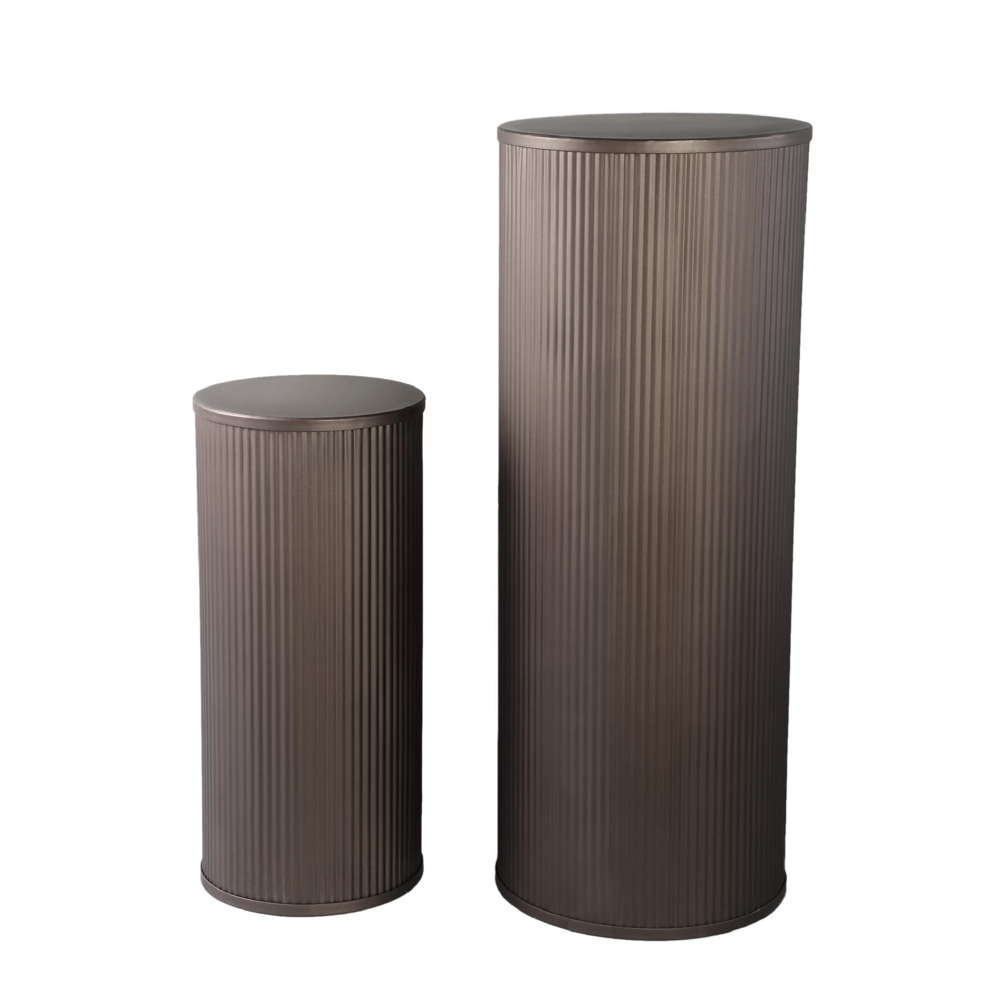 BLUMENSÄULE Midda Grau 38.5/38.5/100cm 2er-Set - Grau, Metall (38.5/38.5/100cm) - PTMD Collection