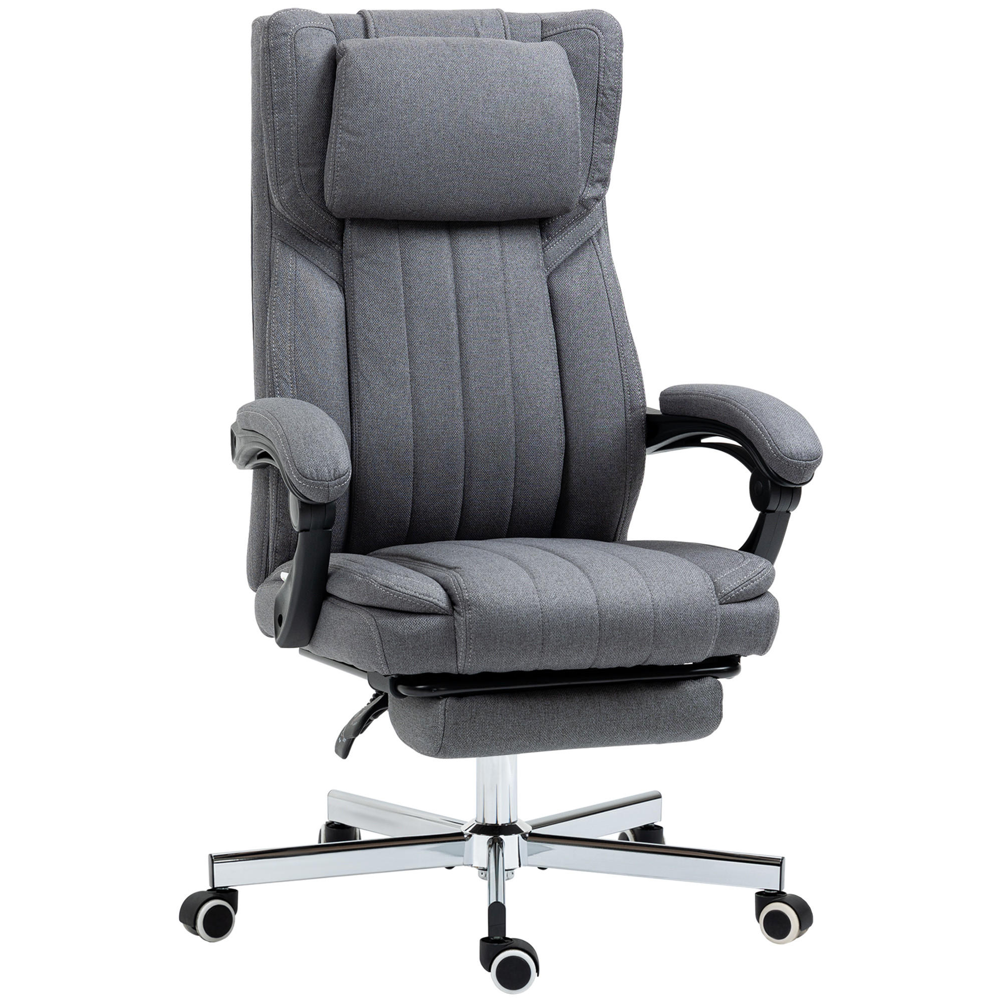 CHEFSESSEL DE-11683 135° neigbar mit Fußstütze Grau - Dunkelgrau, Textil (61/113/65cm) - ComfortXL